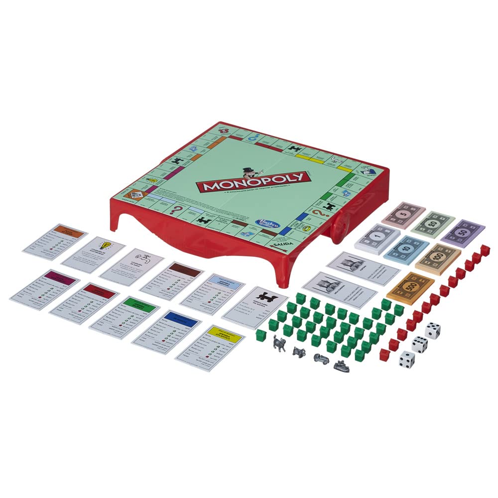 Hasbro Gaming Monopoly Grab and Go Travel Edition - Portable Board Game for Family Fun, Parties & Road Trips