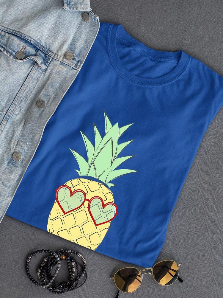 Smartprints Pineapple Fruit T-Shirt for Women - Cute Summer Graphic Tee - Casual Outfit & Beach Vacation Wear