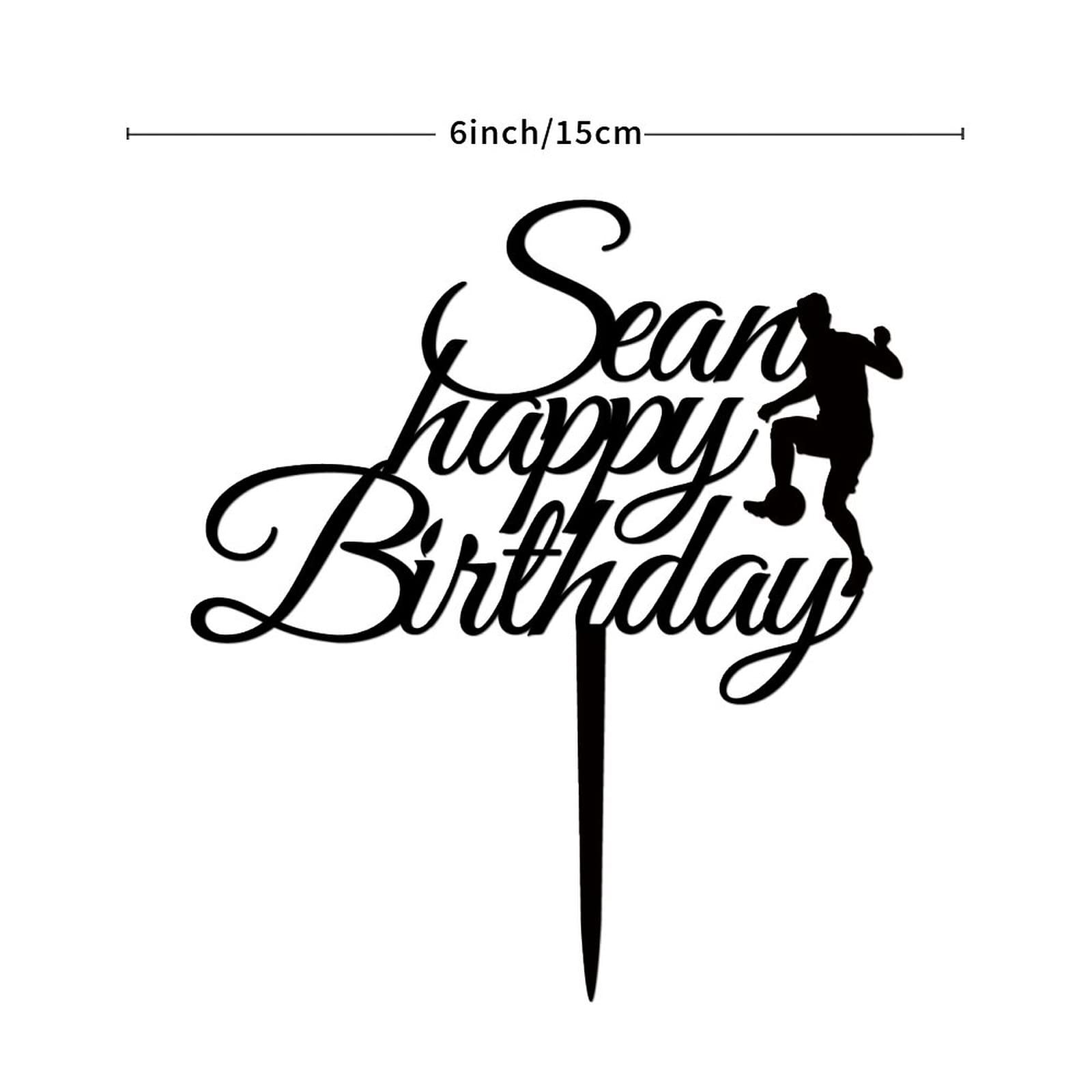 Custom Happy Birthday Wreath Cake Topper - Black Acrylic Anniversary Party Decoration - Personalized Cake Decor for Boys, Girls & Friends - Perfect for Birthday Celebrations, Wedding Anniversaries & Special Occasions