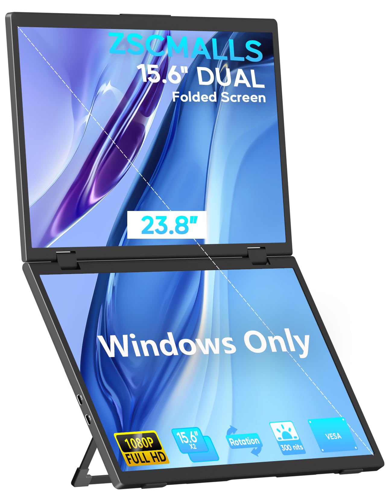ZSCMALLS Triple Laptop Screen Extender - 15.6