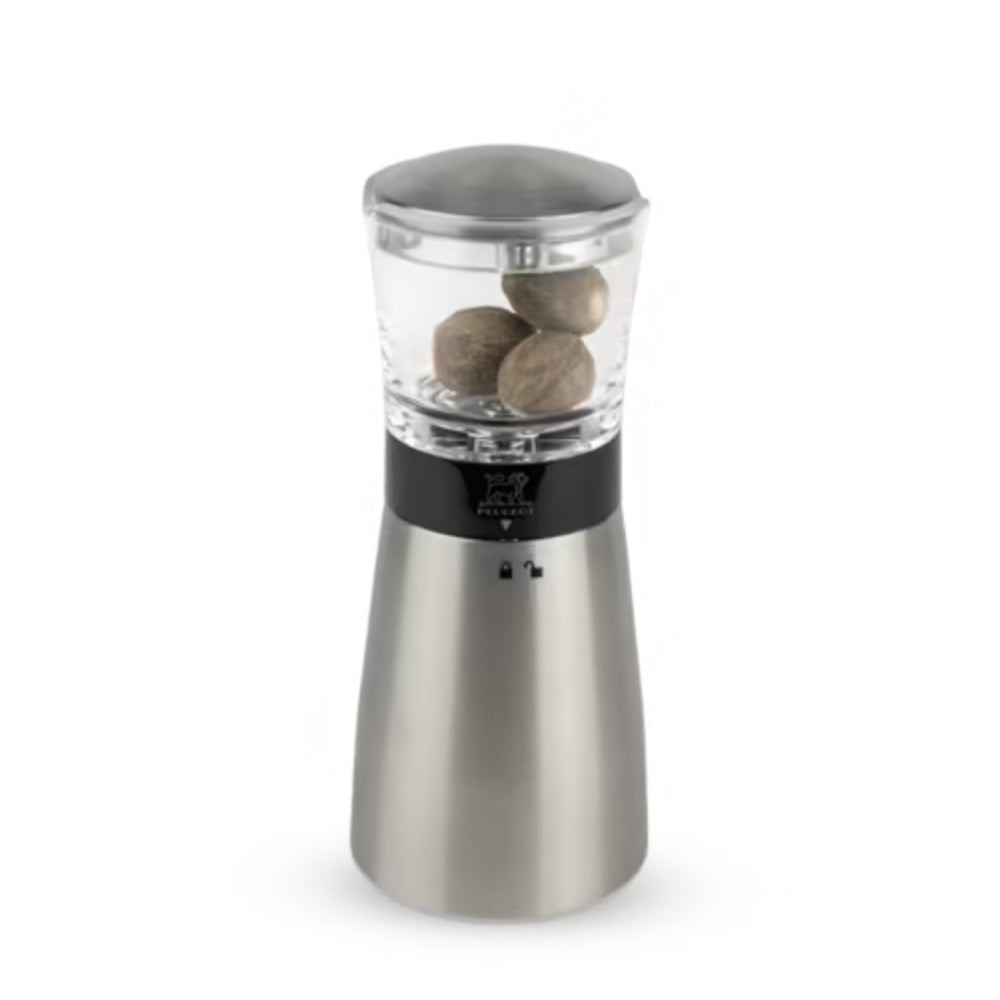 Premium Peugeot Daman 6 Manual Nutmeg Grinder - Stainless Steel & Acrylic Spice Mill for Fresh Nutmeg, Cinnamon & Spices - Perfect for Baking, Cooking & Gourmet Kitchen Use