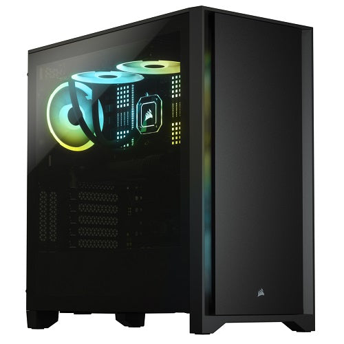4000D Tempered Glass Mid Tower ATX Computer Case with 2x120mm RGB Fans - High Airflow Gaming PC Case for Custom Builds, Streaming & Workstations