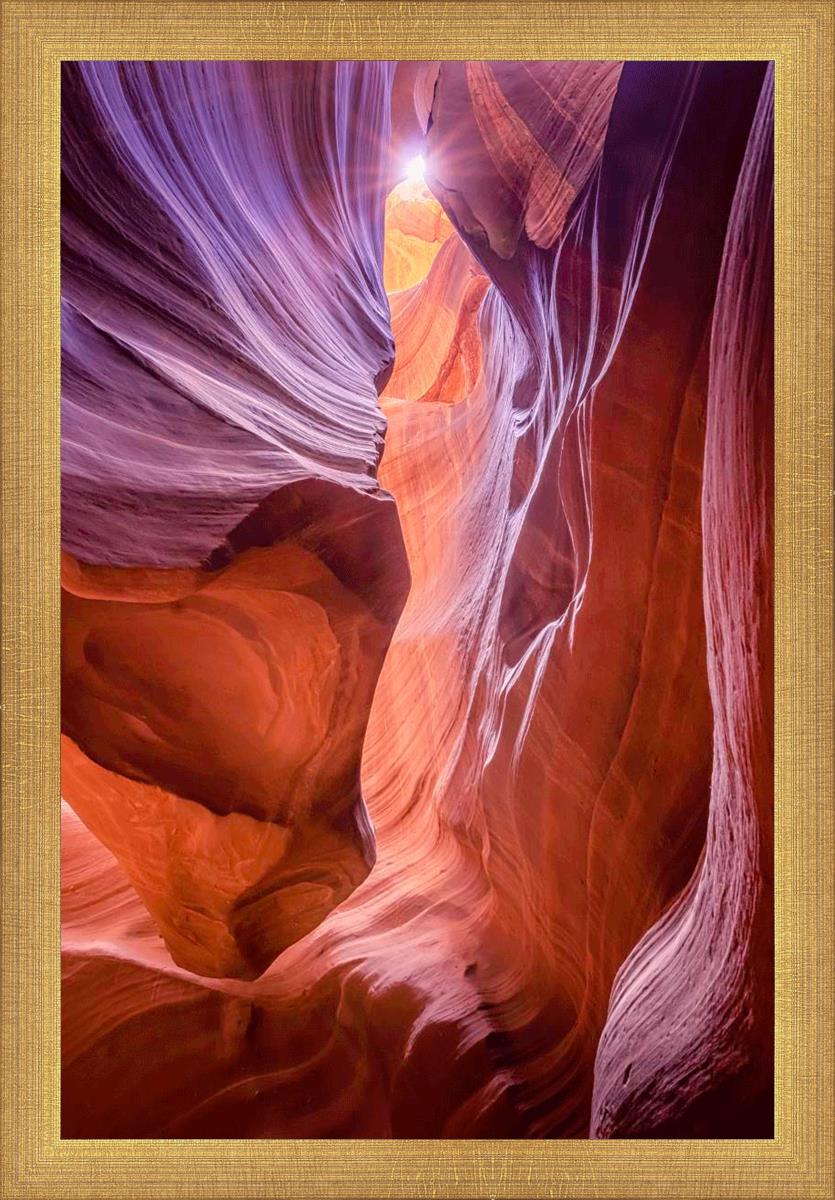 Antelope Canyon Sunburst Wall Art - Stunning Desert Landscape Photography Print for Home & Office Decor | Perfect for Living Room, Bedroom, or Gift