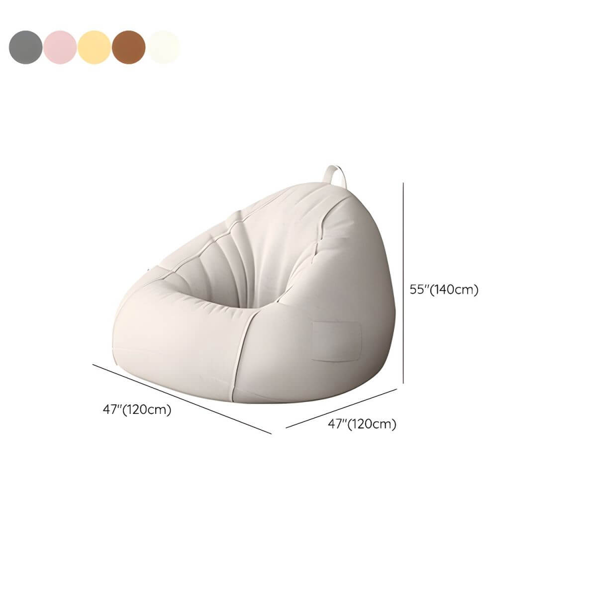 Premium Linen Upholstered Bean Bag Chair Set with Extra Firm Polystyrene Bean Filling - Comfortable Lounge Seating for Living Room, Bedroom, Game Room & Dorm Decor