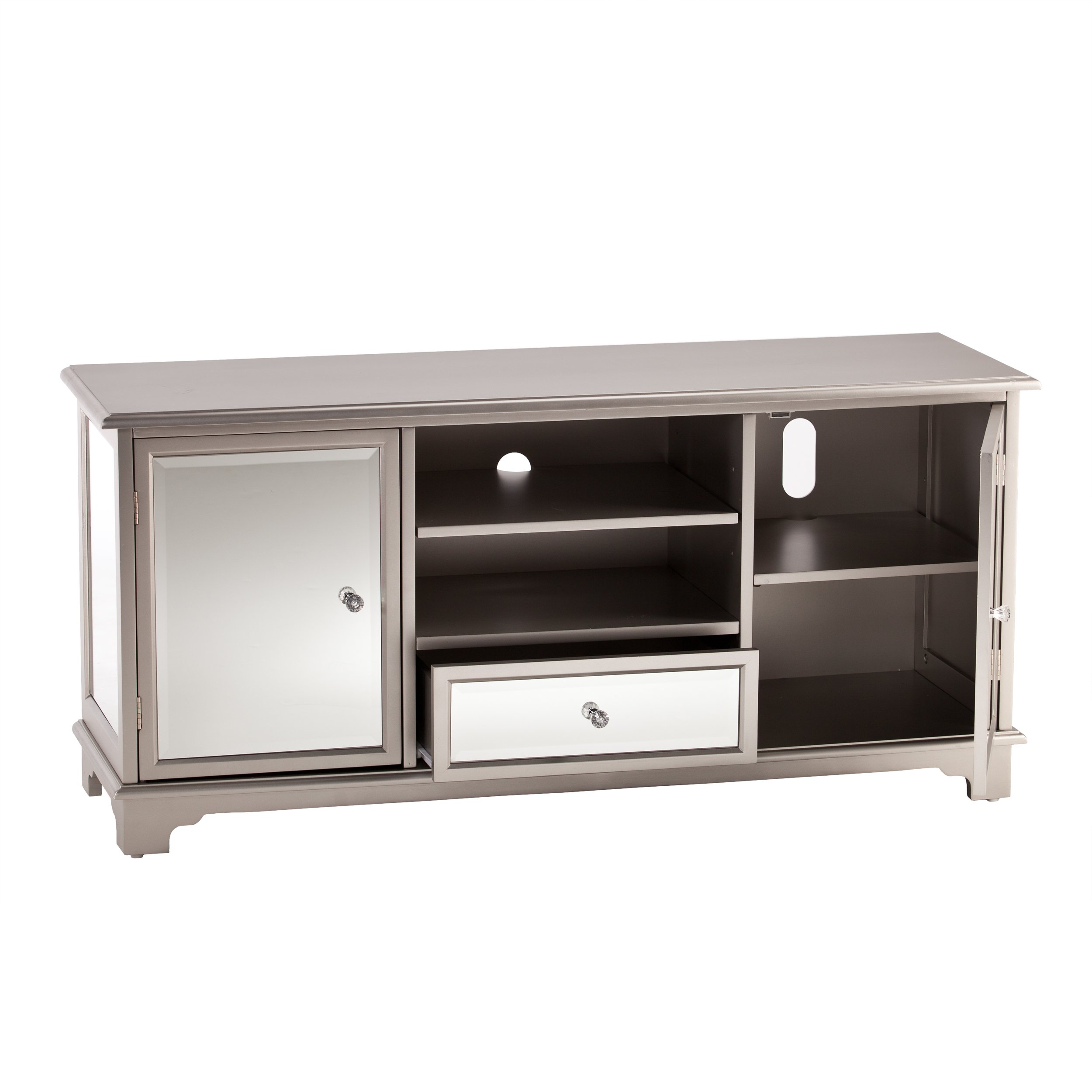 Mirage TV Stand with Storage - Modern Entertainment Center for Living Room, Bedroom - Holds TV, Media, Gaming Consoles & Accessories