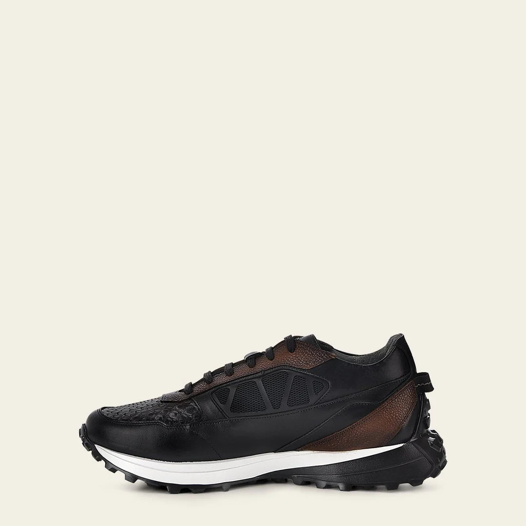Franco Cuadra Men's Gray Casual Python Skin Sneakers - Stylish & Comfortable for Everyday Wear, Street Fashion & Outdoor Activities
