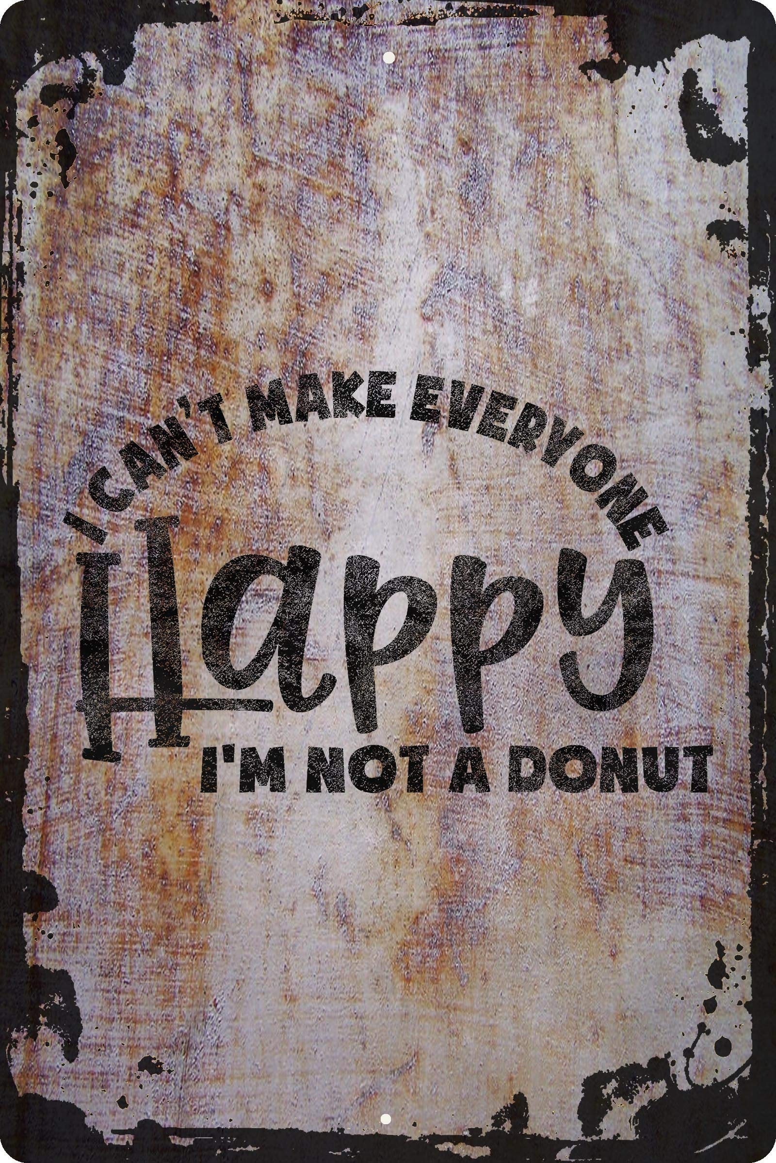 Funny Wall Art Decor - 'I Can't Make Everyone Happy I'm Not a Donut' Quote Print - 12x18 Inch Beige Poster - Perfect for Home, Office & Gift Giving