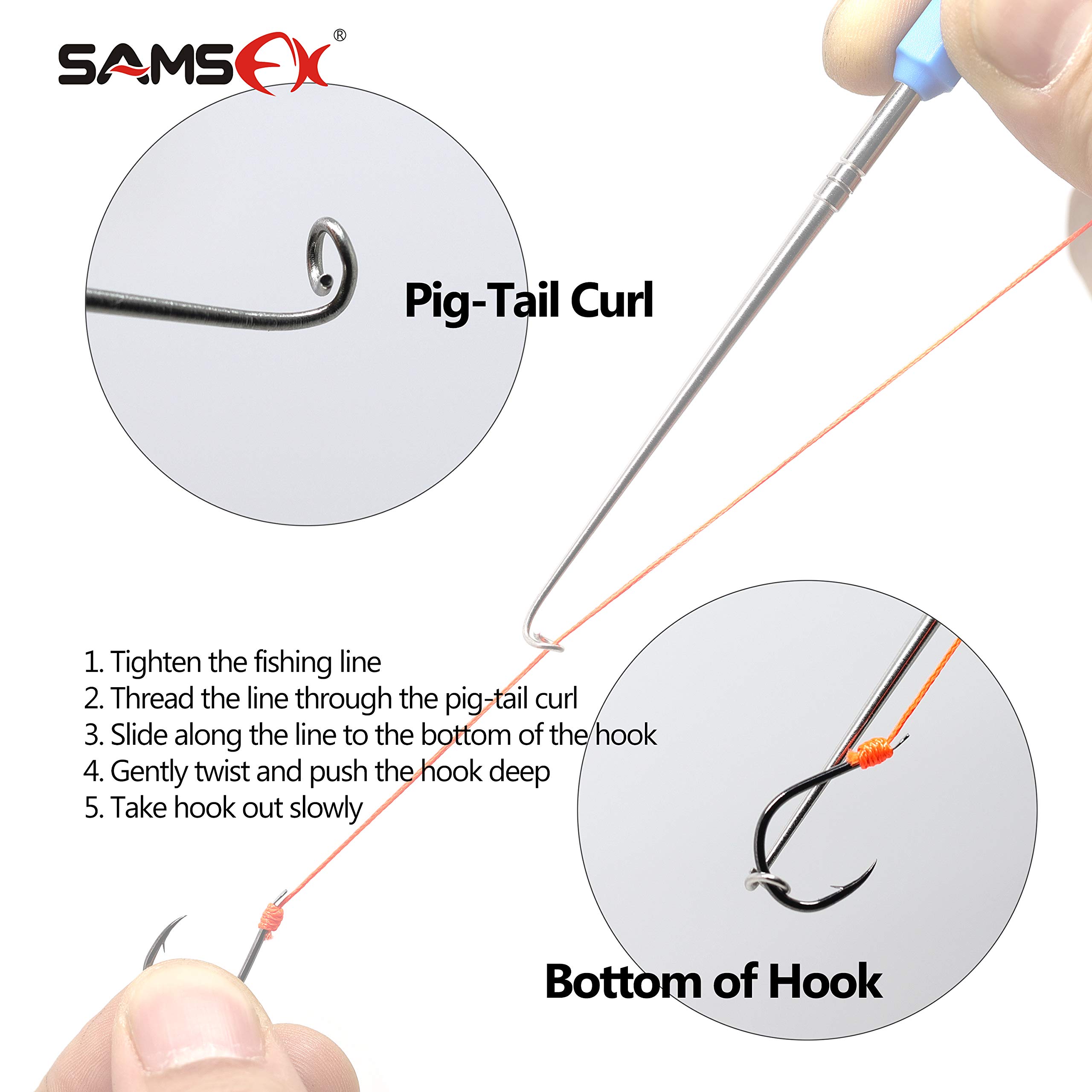 Professional Fishing Hook Remover Tool - Quick & Safe Extractor with Built-in Loop Tyer, Knot Tying Tool & Hook Sharpener - Perfect for Fly Fishing, Bass Fishing & Outdoor Adventures