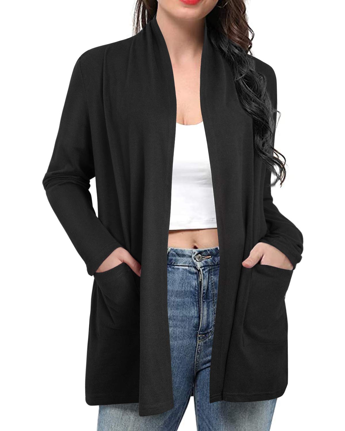 ULTRANICE Women's Lightweight Long Sleeve Cardigan Sweater with Pockets - 2025 Spring Casual Fashion Top for Office, Travel & Everyday Outfits