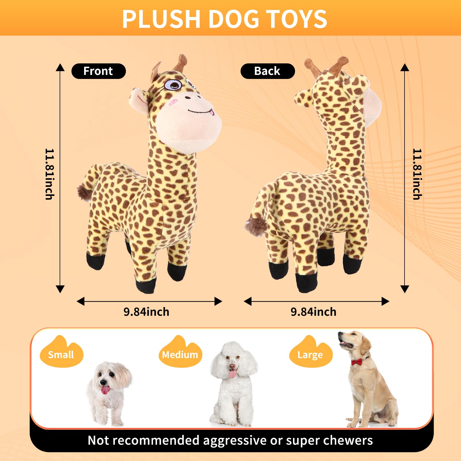Durable Squeaky Dog Toy for Small, Medium & Large Dogs - Cute Giraffe Plush Chew Toy with Soft Fabric for Indoor Play | Perfect for Teething Puppies & Interactive Playtime