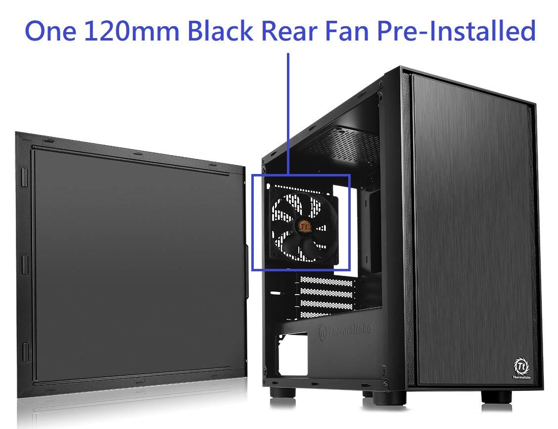 Thermaltake Versa H17 Black Micro ATX Mini Tower Gaming PC Case - Compact Computer Case with 120mm Rear Fan Pre-Installed | Perfect for Small Form Factor Gaming Rigs & Home Office Setups