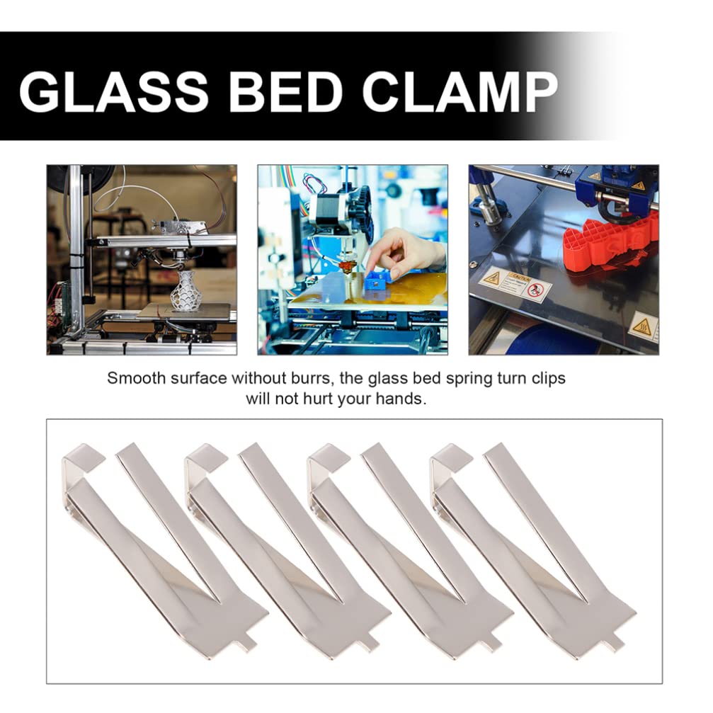 5 Pcs 3D Printer Glass Bed Clips - Stable Platform Clamps for Creality Ender 3/5, Anycubic, Prusa - Heat Resistant Fixation Clips for 3D Printing Accessories - Perfect for Home DIY Printing Projects