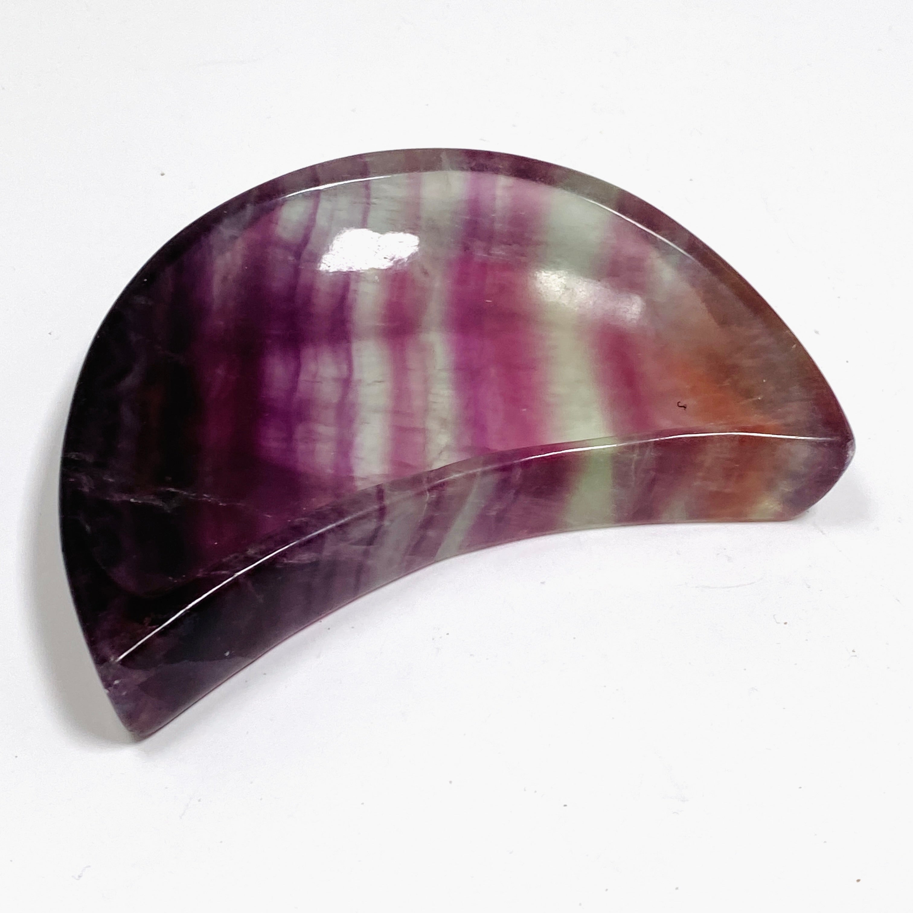 Fluorite Moon Bowl FMB 02 - Natural Crystal Meditation Bowl for Home Decor, Yoga & Spiritual Healing | Perfect for Zen Spaces, Gift Giving & Energy Cleansing