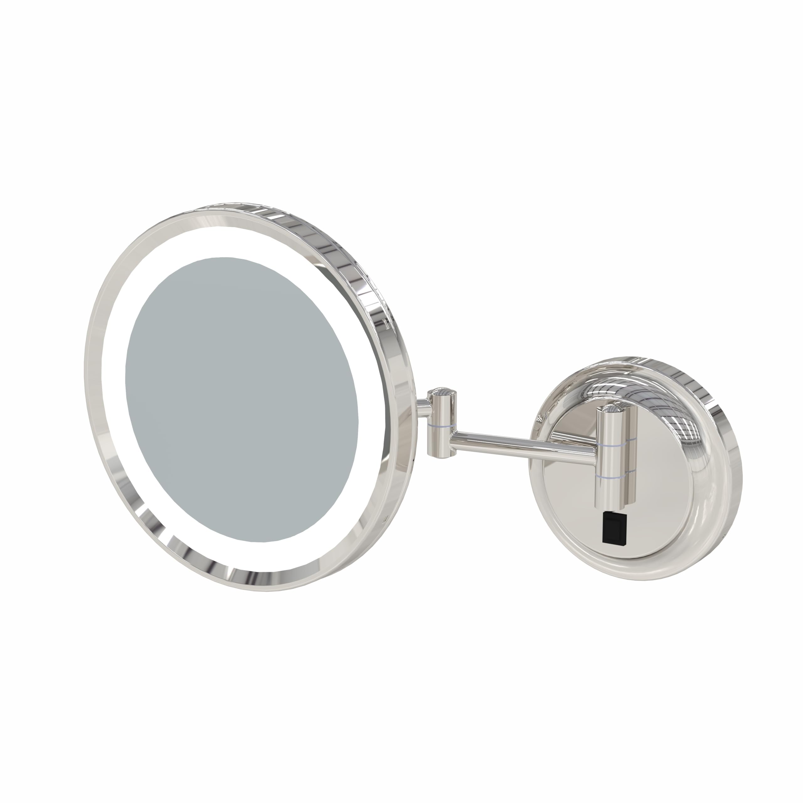 Hardwired Dual Light LED 5X Magnifying Makeup Mirror with Polished Nickel Finish - Perfect for Vanity, Bathroom & Professional Makeup Application