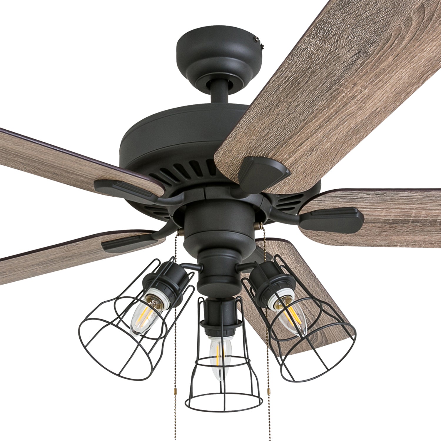 52 Inch Bronze Inland Seas Ceiling Fan with Pull Chain - Perfect for Living Room, Bedroom, and Outdoor Patio Cooling