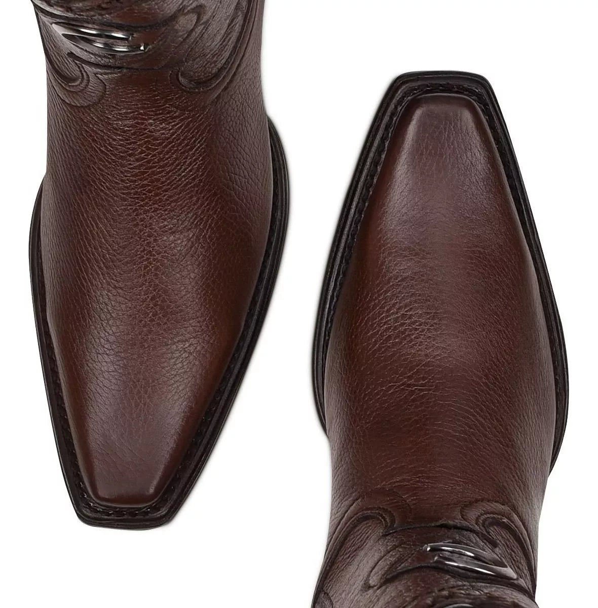 1B1NVE Men's Cowboy Boots - Genuine Deer Leather Chestnut Dress Boots for Western Style, Riding & Outdoor Adventures