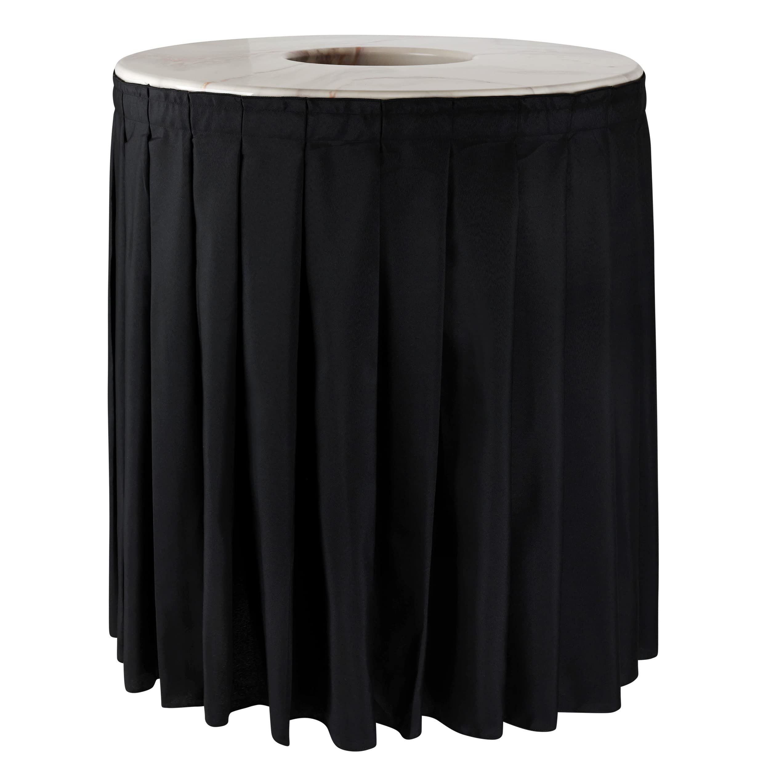 44-55 Gallon Trash Can Topper with Skirt - Marble Design Black Lid Cover for Kitchen, Bathroom & Outdoor Waste Bins - Durable & Stylish Garbage Can Accessory