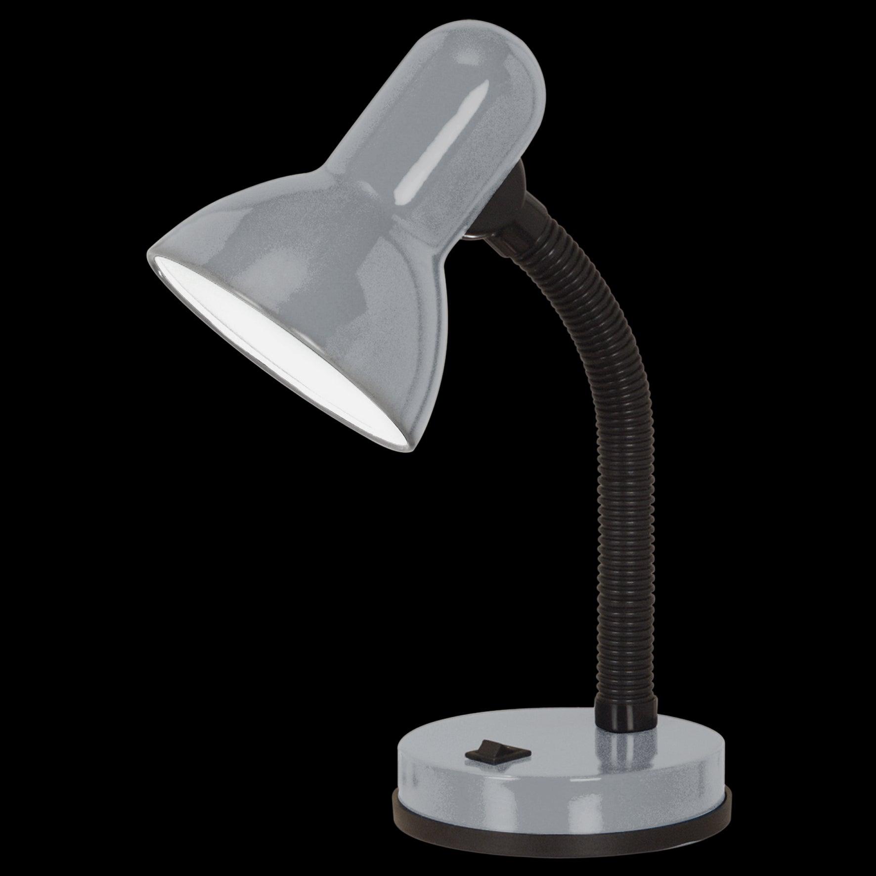Eglo Basic 1 Silver Adjustable Desk Lamp - Modern LED Office Light for Home & Study - Perfect for Reading, Working & Nightstand Use