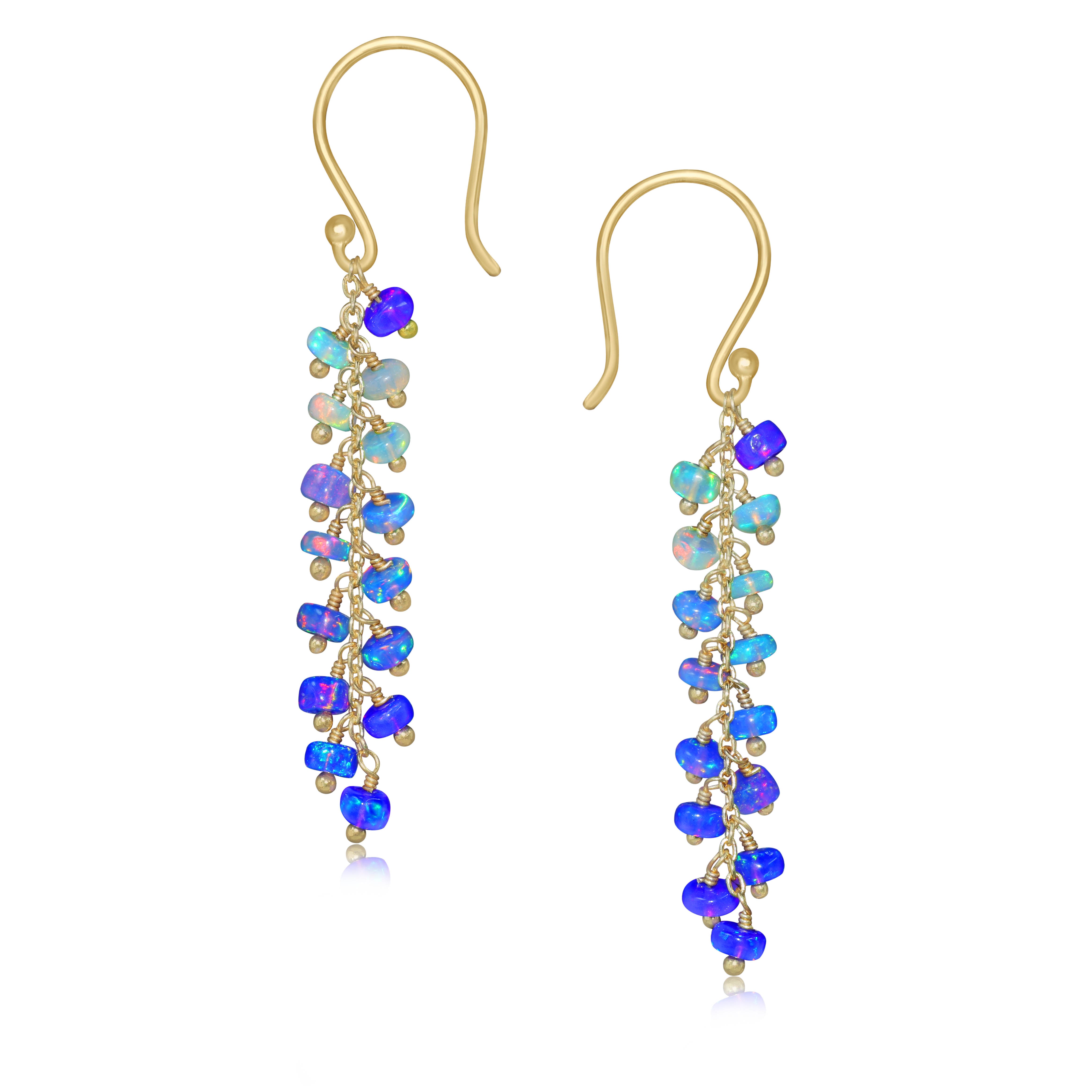 Handmade Ethiopian Opal Beaded Earrings - Genuine Natural Opal Jewelry for Women | Perfect for Weddings, Parties & Special Occasions