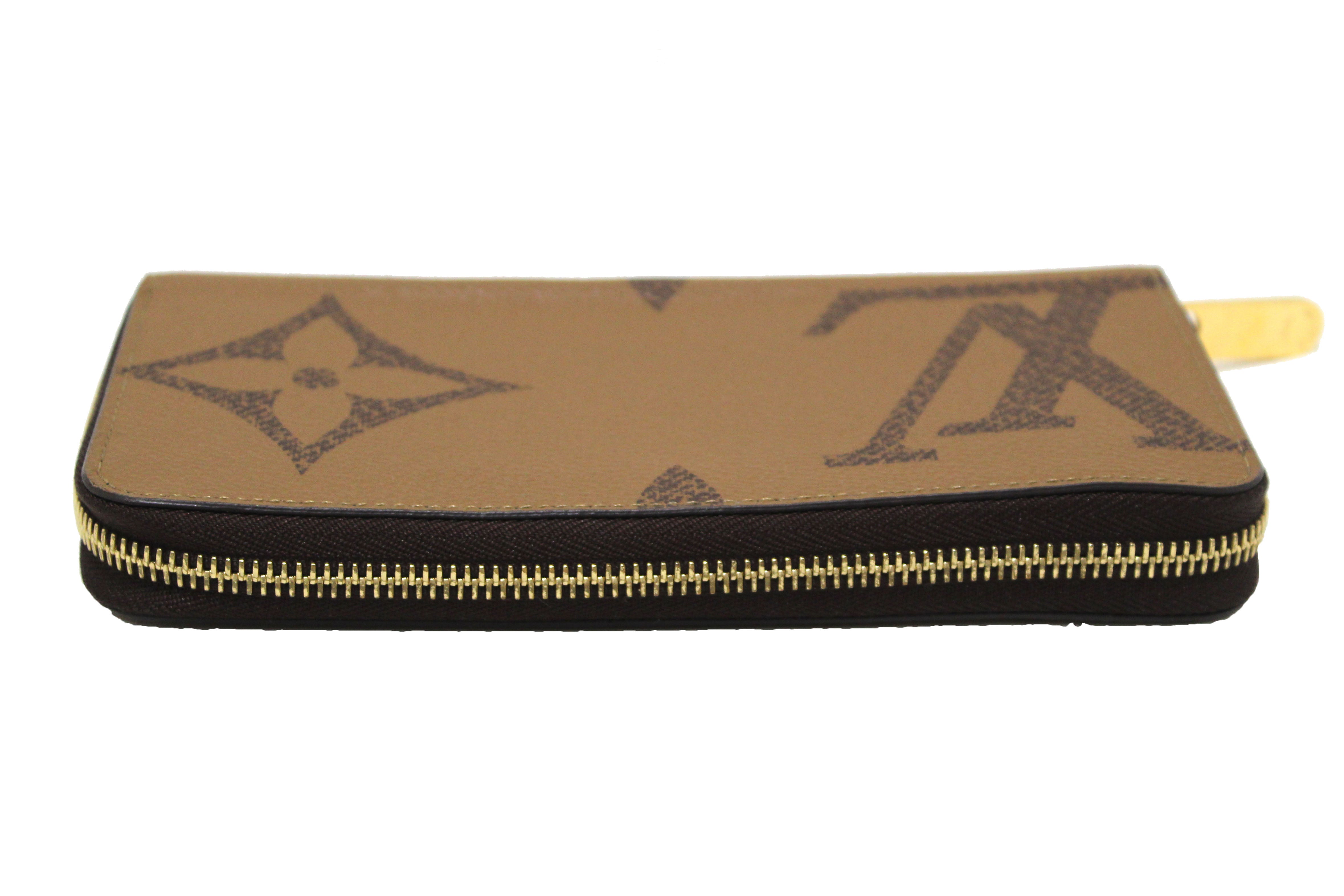 Authentic Louis Vuitton Giant Monogram Reverse Canvas Zippy Wallet - Luxury Women's Zip Around Wallet for Everyday Use & Travel Accessories
