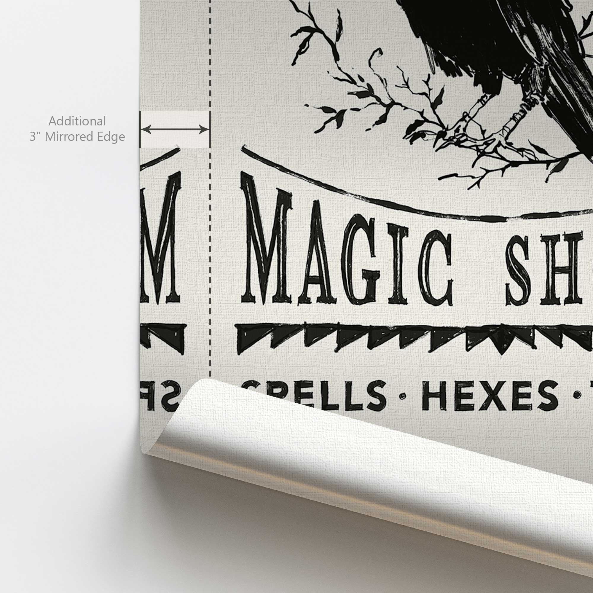 Black Crow Magic Shoppe Canvas Wall Art Print - Gothic Home Decor for Living Room, Bedroom & Office