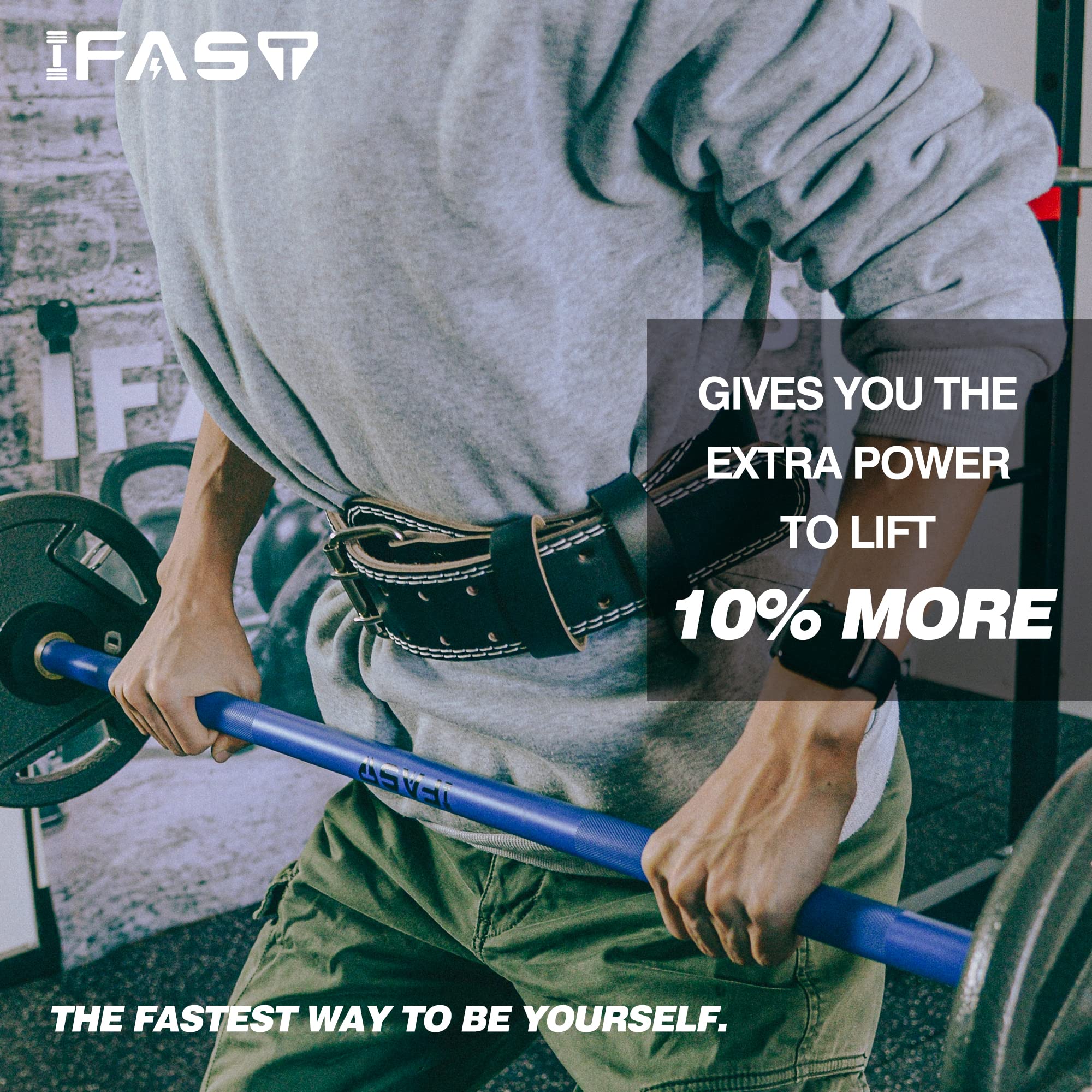 IFAST Leather Weight Lifting Belt for Men & Women - 4 Inch Padded Lumbar Support for Weightlifting, Deadlifts, CrossFit, Powerlifting & Squats - Gym, Home & Cross Training Workout Belt