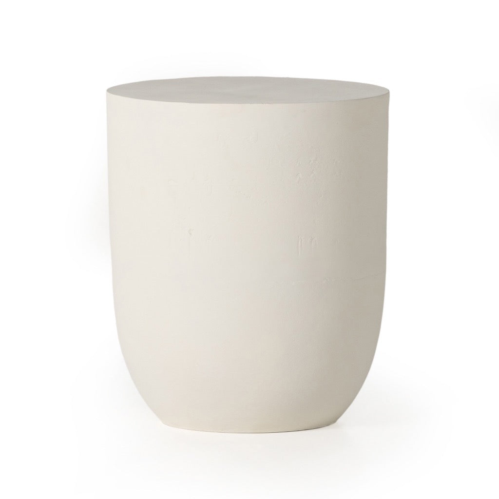 Premium Basil Outdoor Drink Table - Matte White Finish for Patio, Garden & Poolside Relaxation