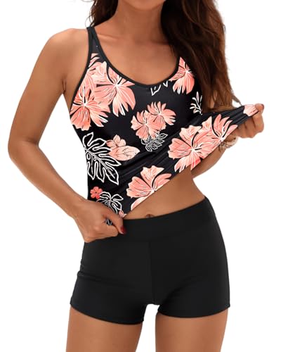 Orange Floral & Black