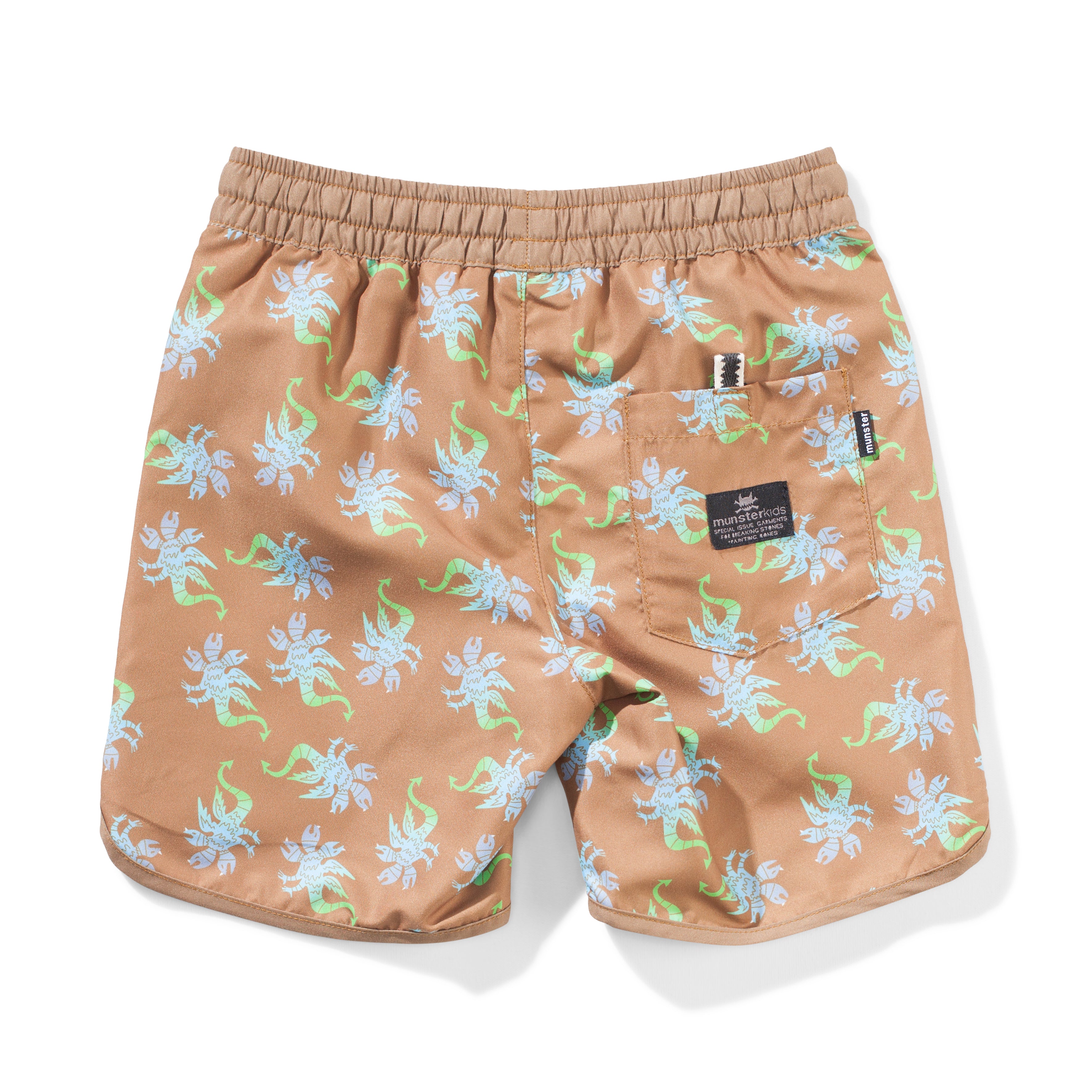 Munster Dragon Tale Boardies Dijon - Stylish Swim Trunks for Men, Comfortable Beach Shorts with Fun Dragon Print - Perfect for Swimming, Surfing, and Summer Vacations
