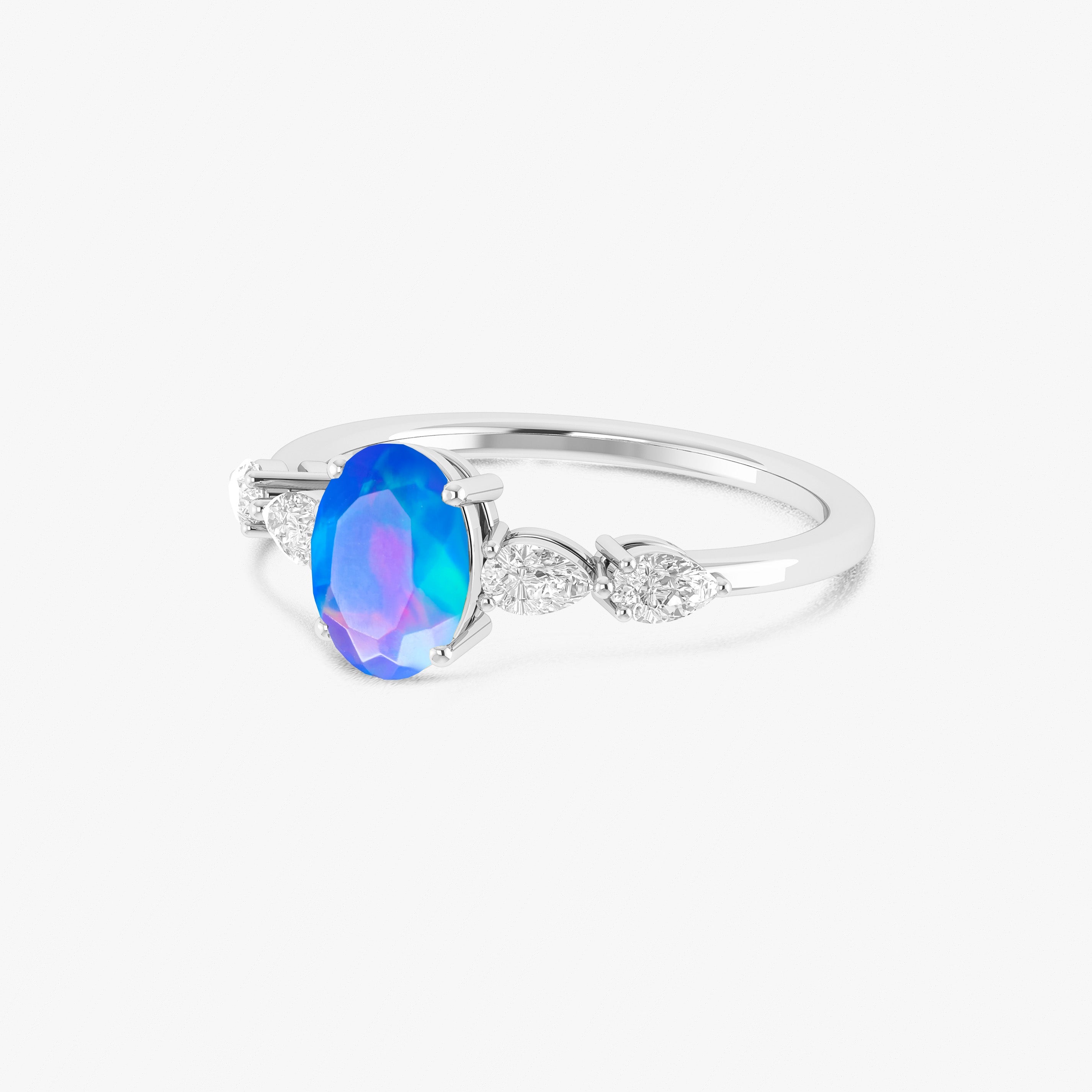 Genuine Black Opal Silver Ring for Women – Elegant Handmade Jewelry for Weddings, Parties & Special Occasions