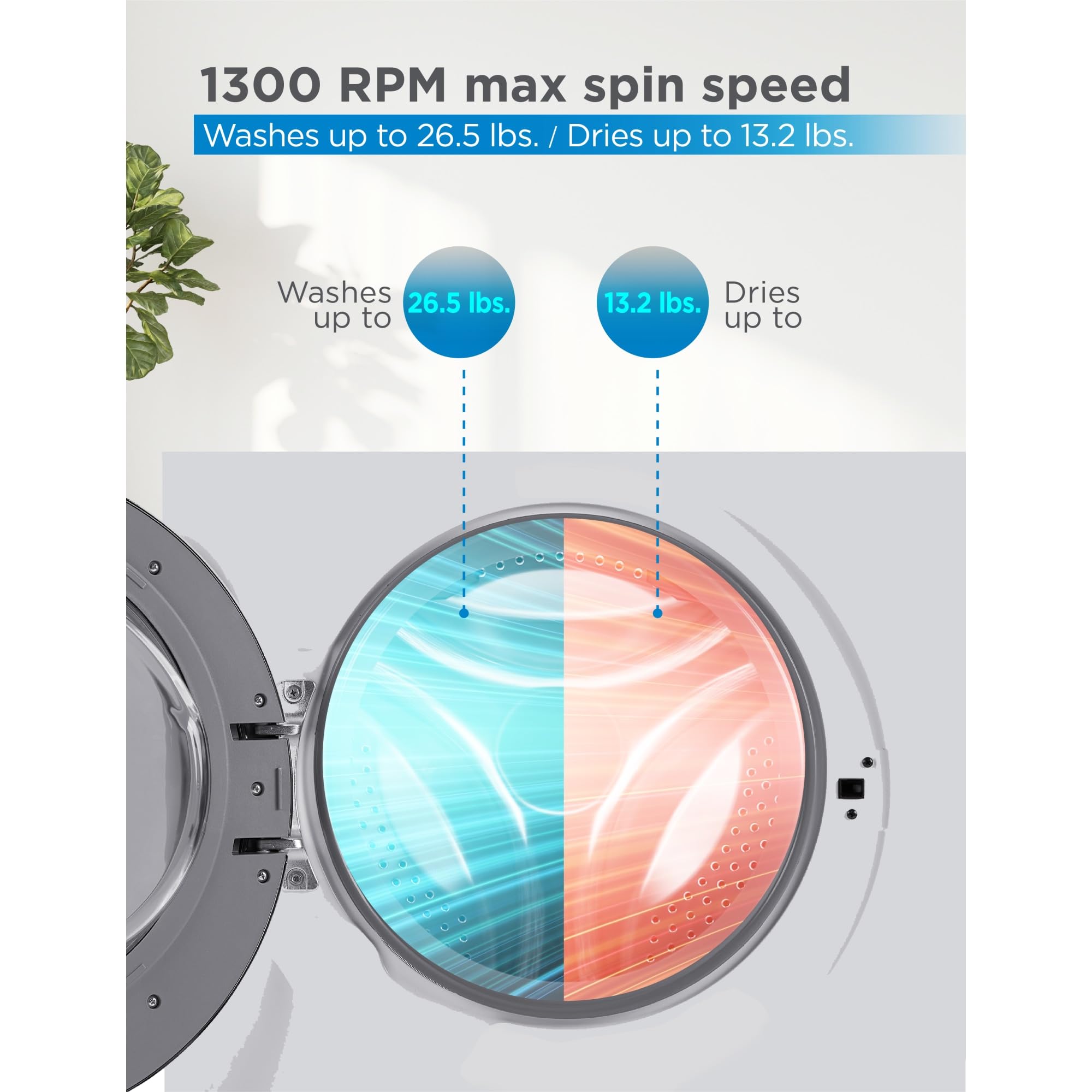 BLACK+DECKER 2.7 Cu. Ft All-in-One Washer Dryer Combo with LED Display & 16 Wash Cycles - Compact Laundry Solution for Apartments, RVs & Small Spaces