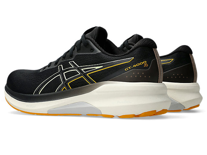 ASICS GT-4000 4 Running Shoes for Men (2E Wide Width) - Black/Amber | Lightweight Cushioned Athletic Shoes for Jogging, Gym & Daily Wear