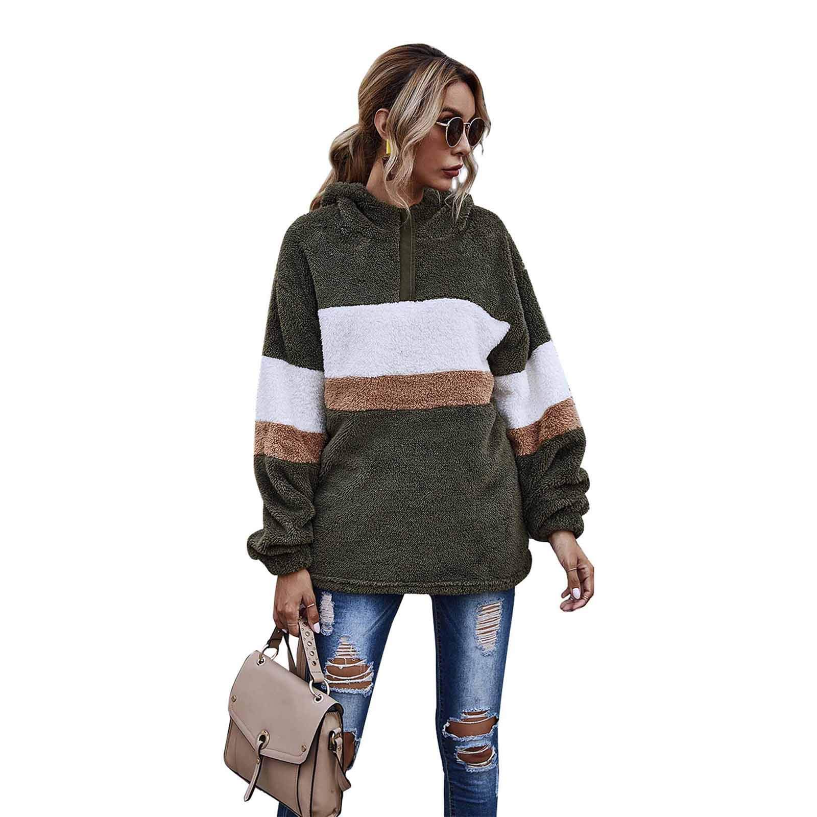 Women's White & Black Long Sleeve Zip Up Hoodie - Stitched One-Color Coat Style Blouse | Casual Outfit, Streetwear Fashion, Winter Layering Essential