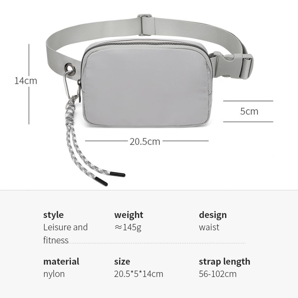 Bovagu Crossbody Bag with Long Strap - Lightweight Nylon Gym Running Fanny Pack for Men & Women - Perfect for Workouts, Travel & Outdoor Activities