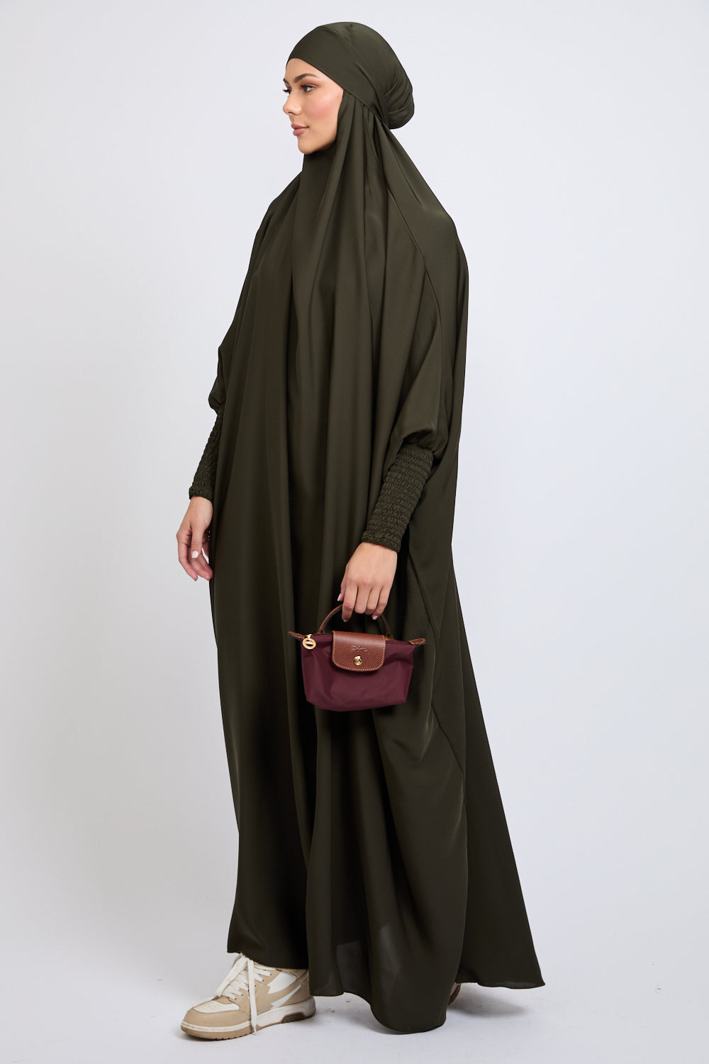 Premium One Piece Full Length Jilbab Prayer Abaya - Modest Islamic Dress for Women - Forest Night Color - Perfect for Daily Wear, Prayer & Special Occasions