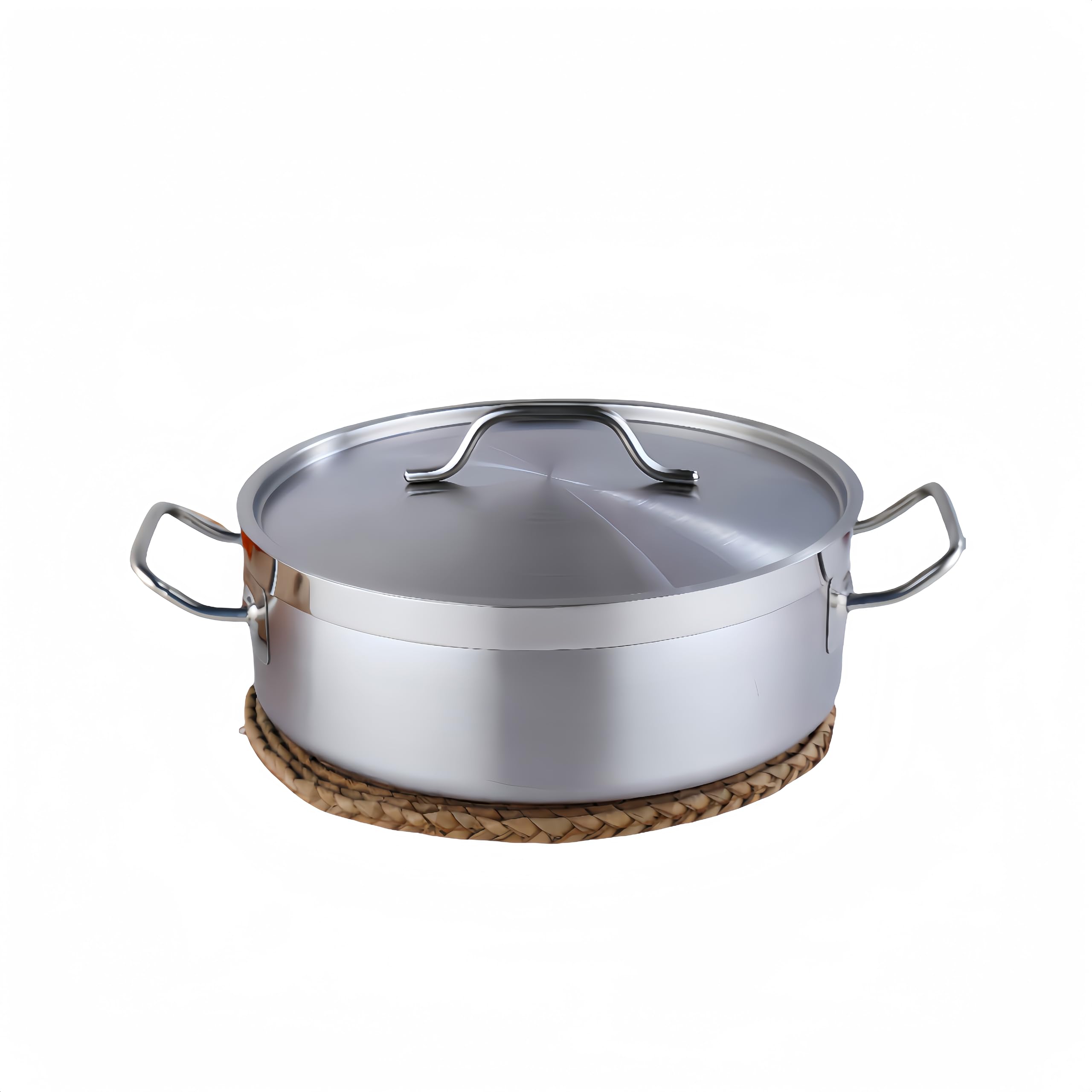 Premium Stainless Steel Soup Pot with Lid - 12 Quart Round Stock Pot for Cooking, Pasta & Soup | Induction Compatible, Oven & Dishwasher Safe | Heavy Duty Polished Design for Gas, Electric & All Heat Sources | Perfect for Home Kitchen, Restaurant & Catering Use (11.8