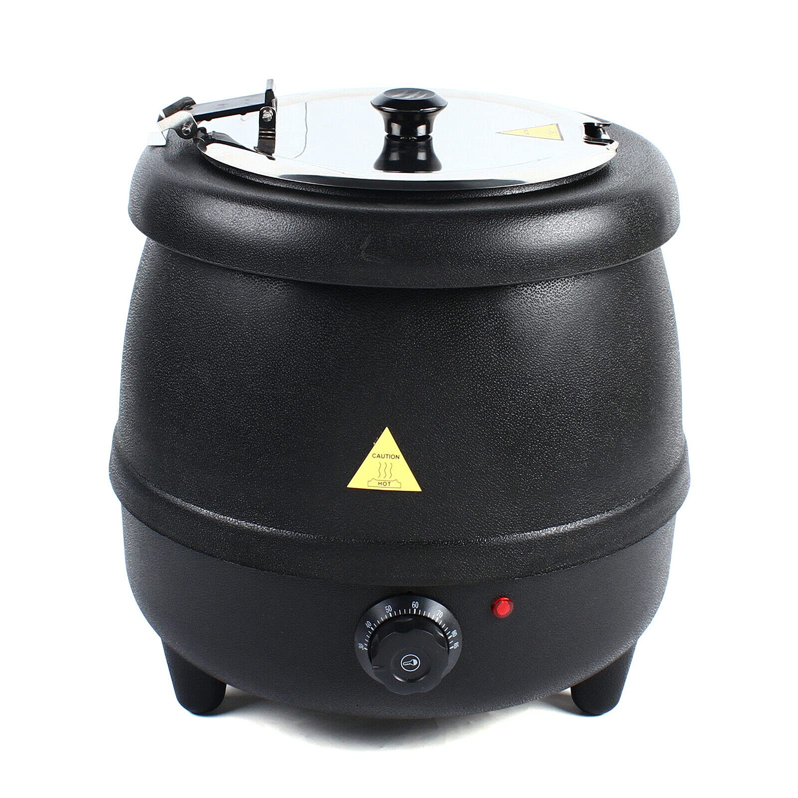 OUKANING 10L Commercial Electric Soup Warmer Kettle - 400W Stainless Steel Pot with PP Shell - 110V Countertop Food Warmer for Restaurants, Cafes & Home Use - Perfect for Buffets, Catering & Large Family Gatherings