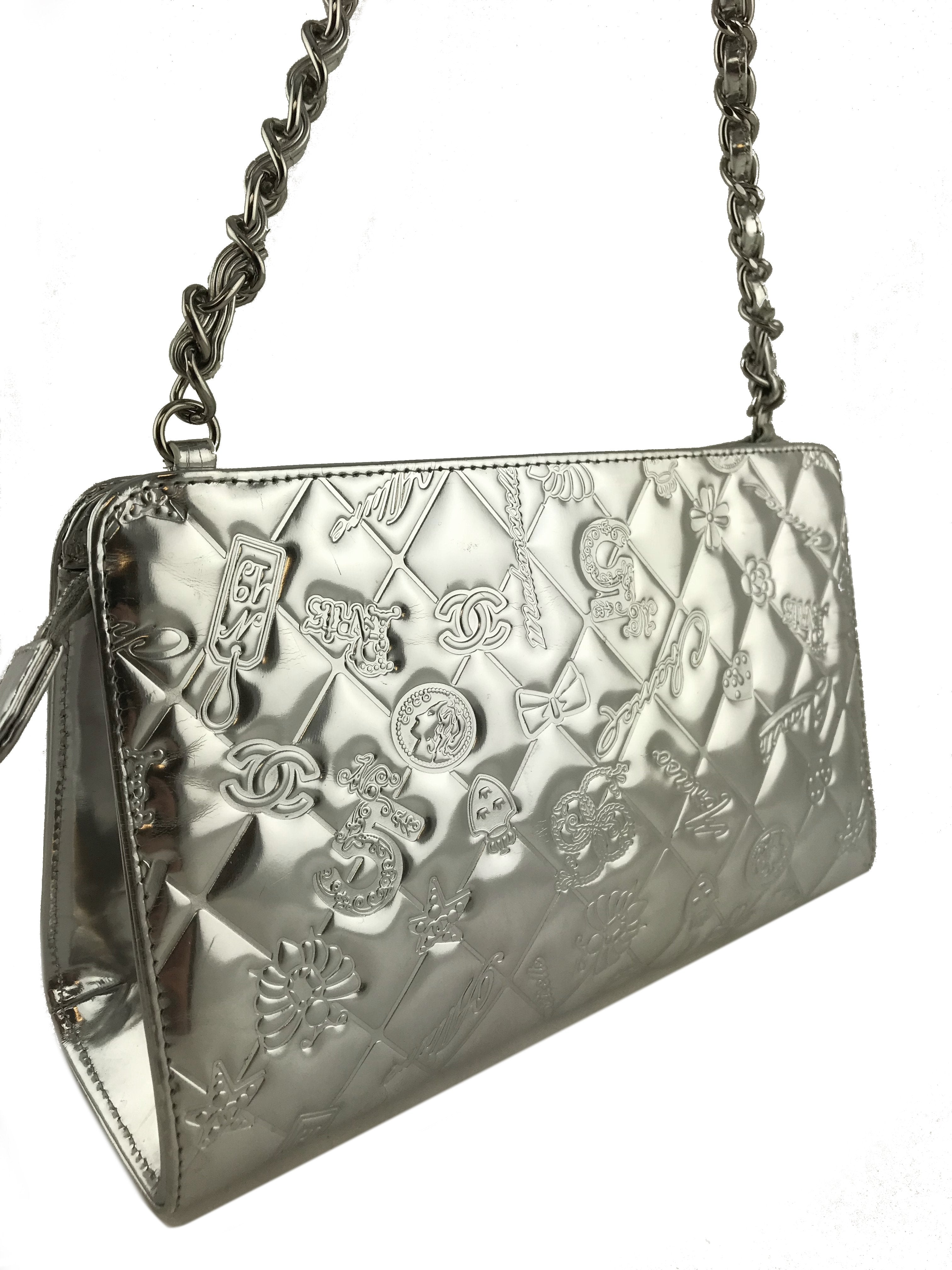 Chanel Embossed Patent Leather Lucky Symbols Pochette Bag - Luxury Crossbody Clutch for Women, Perfect for Parties, Weddings & Evening Events