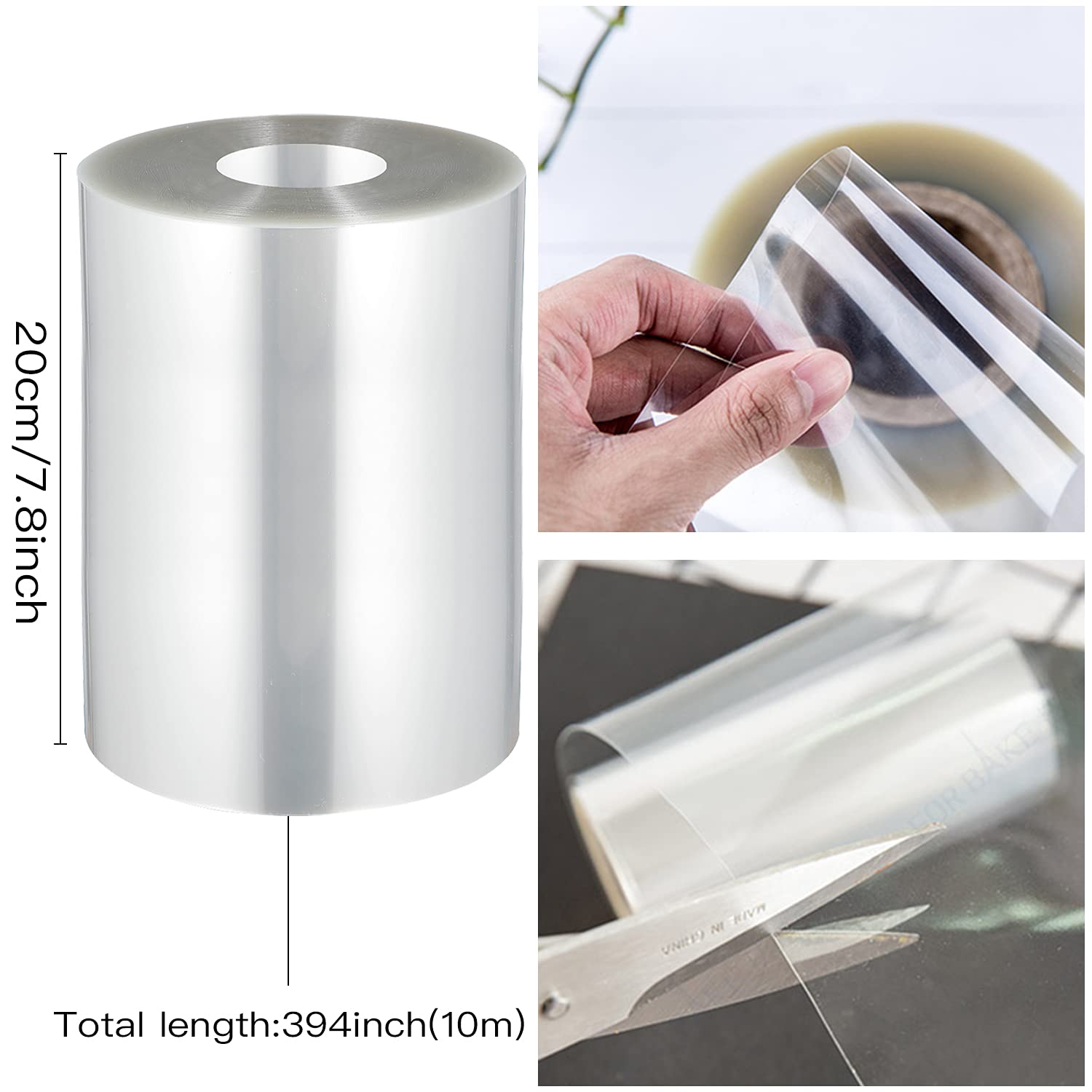 2 Pack Transparent Acetate Cake Collar Strips for Mousse, Chocolate & Cake Decorating - 7.87