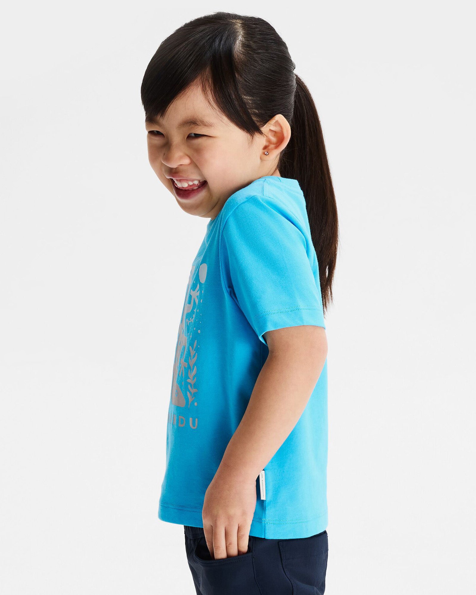 Organic Cotton Kids' Geo Skink T-Shirt - Light Sea Blue | Soft & Comfortable Tee for Boys & Girls | Perfect for Playdates, School & Outdoor Activities