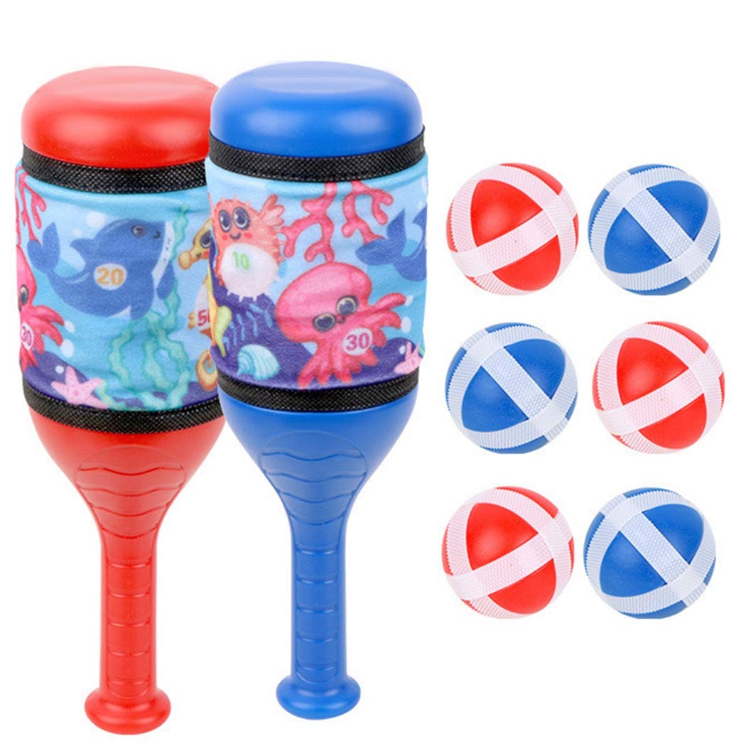 CACAZI Kids Catch Ball Toy Set - Outdoor Toss and Catch Game for Children Ages 3-8 | Fun Sports Activity for Backyard, Park & Beach Play | Includes 2 Paddles & Balls for Parent-Child Bonding