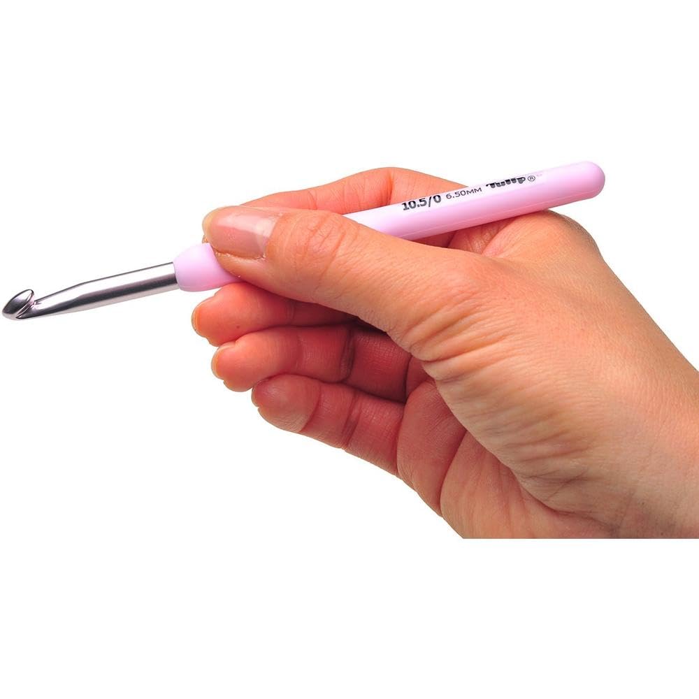 Tulip Etimo Rose Crochet Hook - Size 10.5/6.5mm - Ergonomic Crochet Needle for Yarn Crafts - Perfect for Amigurumi, Scarves, and Blankets