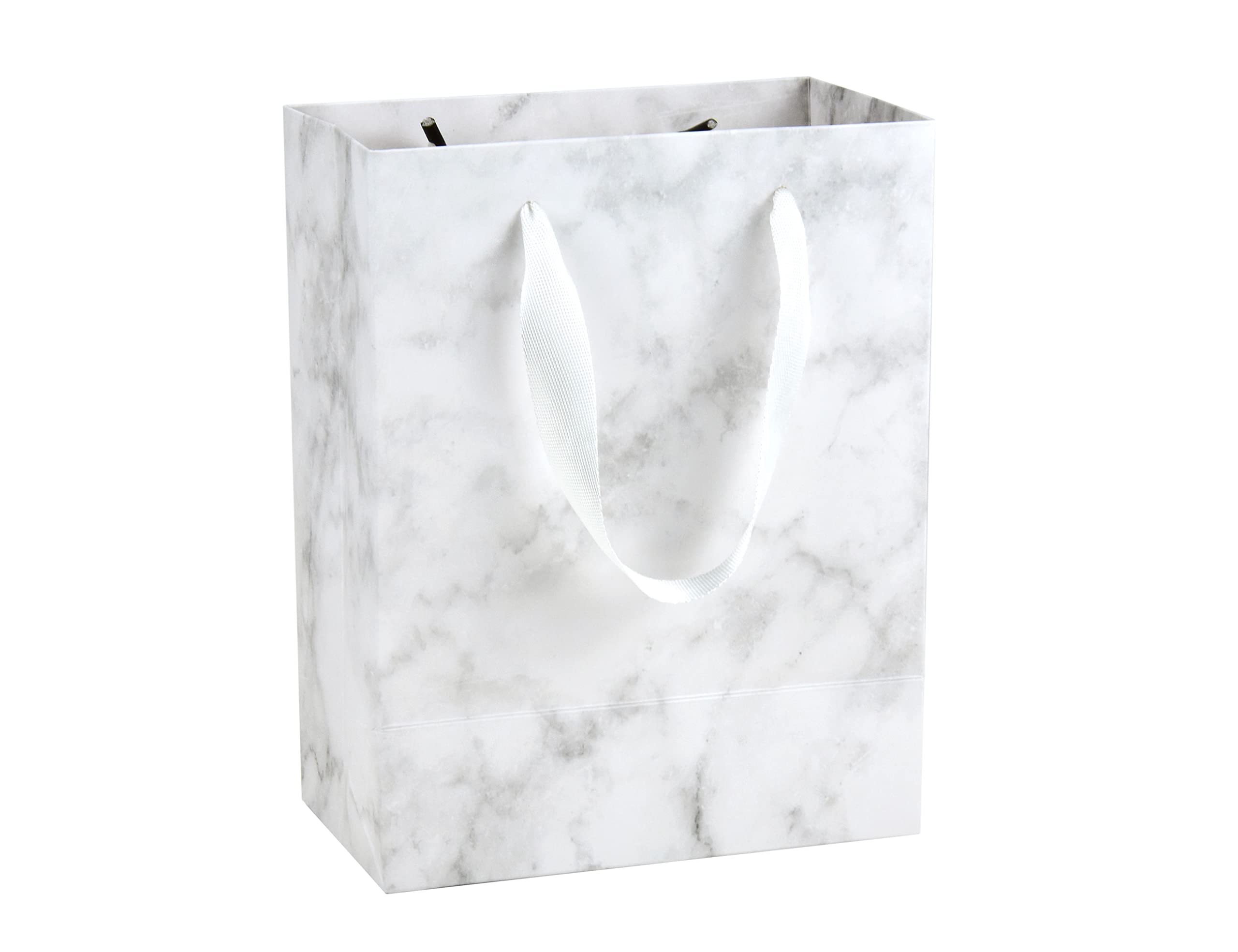 HUAPRINT Marble Paper Bags - 20 Pack Small Gift & Shopping Bags (7x4x9 Inch) for Retail Stores, Birthday Parties, Wedding Favors & Boutique Packaging - Eco-Friendly Luxury Gift Bags for Jewelry, Cosmetics & Party Favors