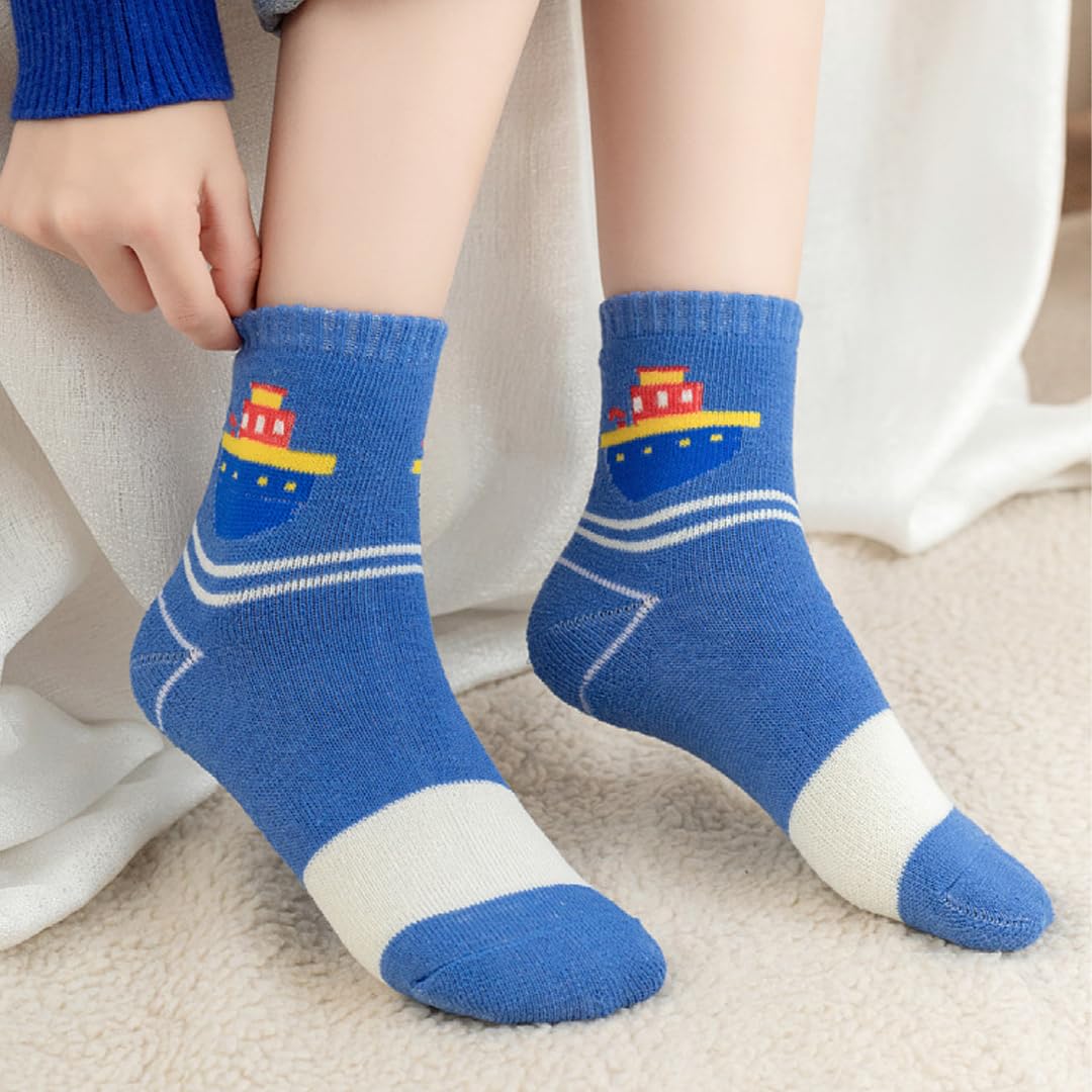 SYGA 5 Pairs Baby Cotton Socks for 9-24 Months - Soft Warm Winter & Fall Socks for Infants & Toddlers - Perfect for Daily Wear, Playtime & Outdoor Activities