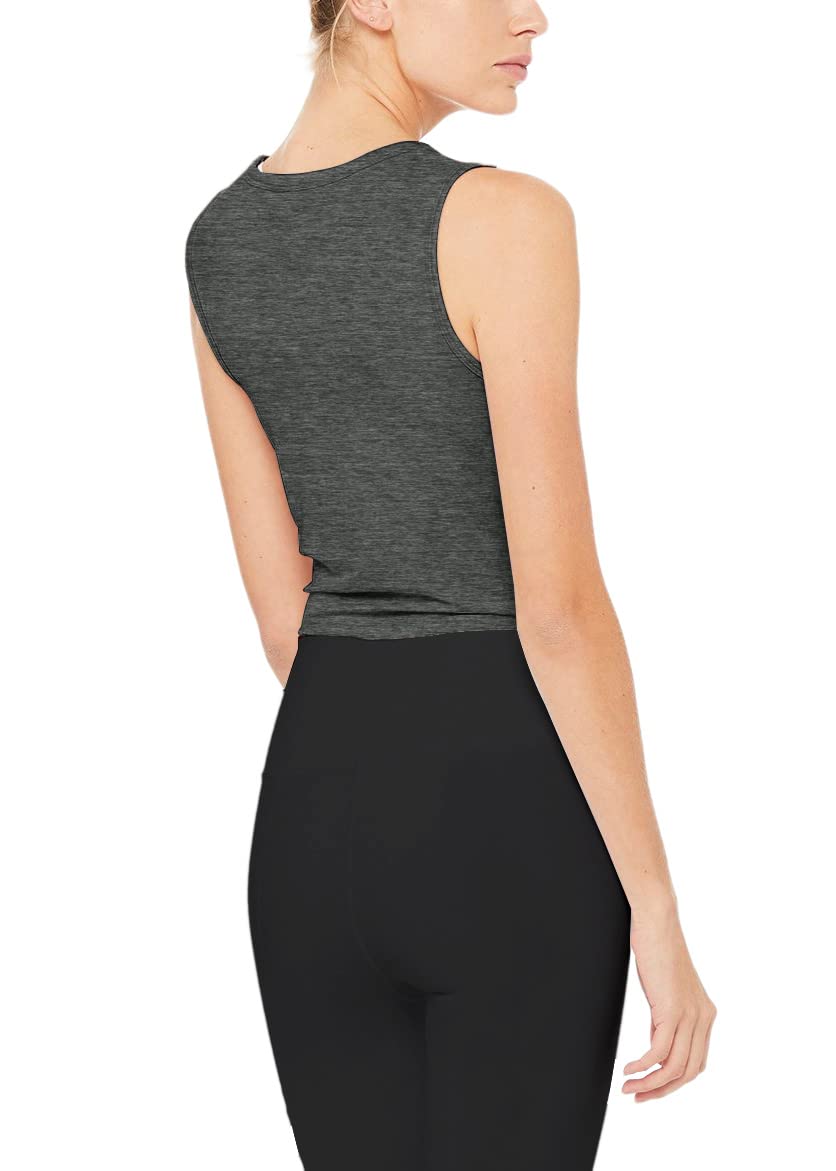 Bestisun Women's Cropped Workout Tops - Flowy Gym Athletic Shirts for Yoga & Exercise | Slim Fit Fitness Apparel for Running, Pilates & Gym Training