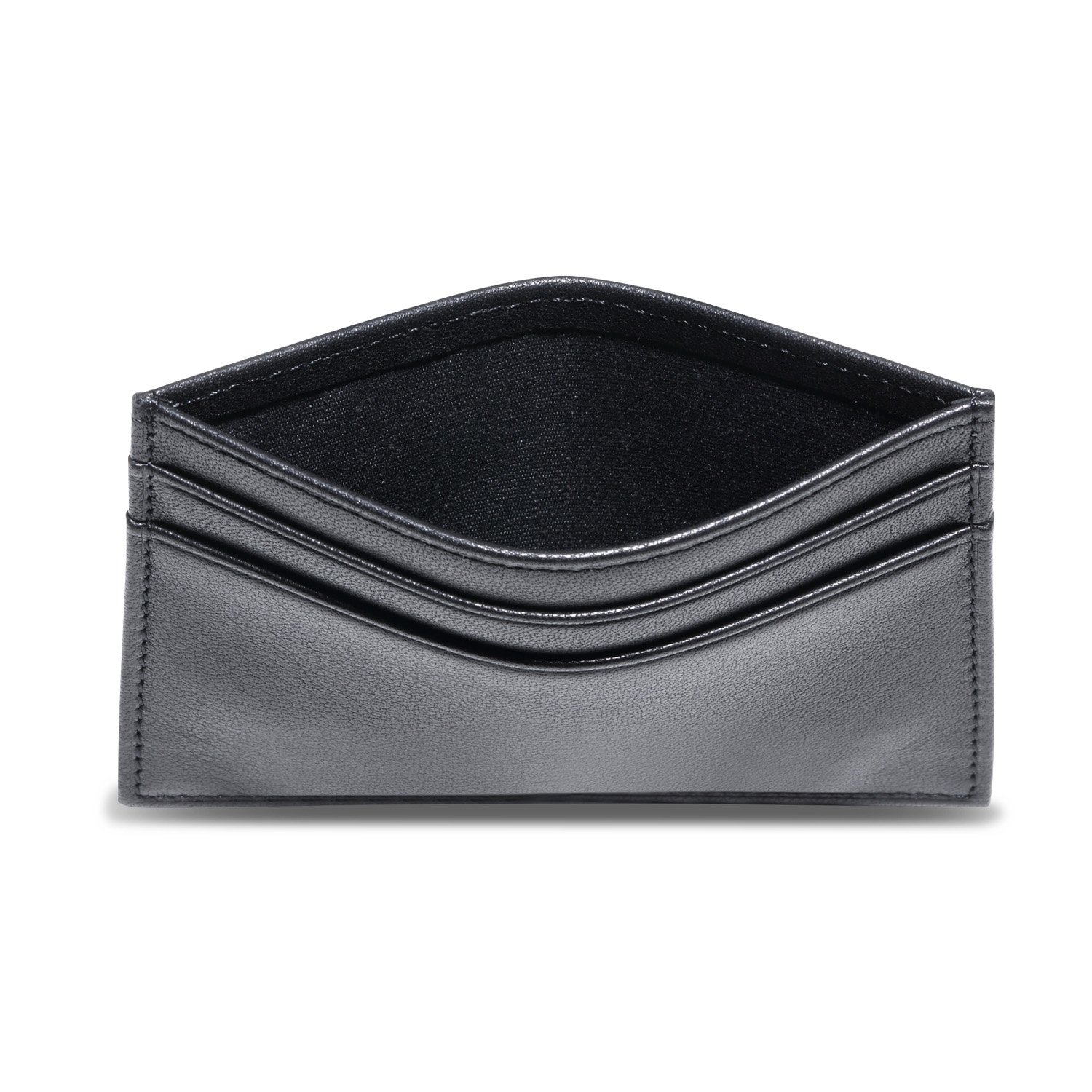 Slim Leather Card Holder for Men & Women - RFID Blocking Minimalist Credit Card Wallet ID Case (Black) | Perfect for Travel, Business & Everyday Use