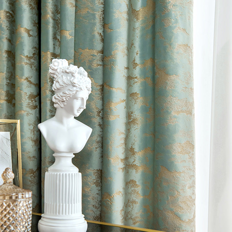 Zara Velvet Embossed Blackout Thermal Insulated Curtains - Green Luxury Window Drapes for Bedroom & Living Room, Noise Reducing & Energy Saving Home Decor