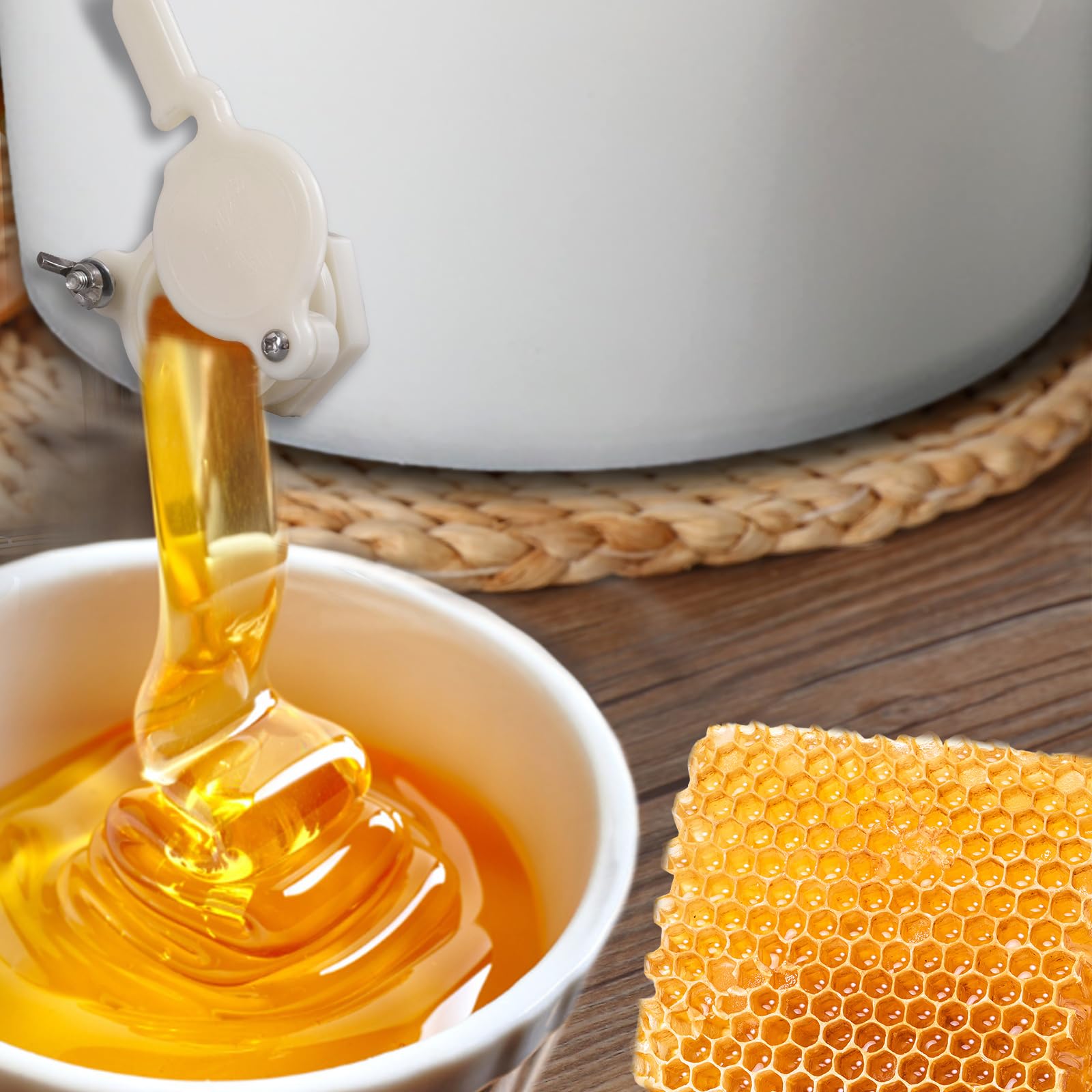 ZffXH 3/5/10 Pcs Beekeeping Honey Bucket Valve - Food Grade Plastic Honey Spout Gate & Bee Gate Valve for 5 Gallon Bucket - Perfect for Home Brewing, Mead Making & Honey Extraction