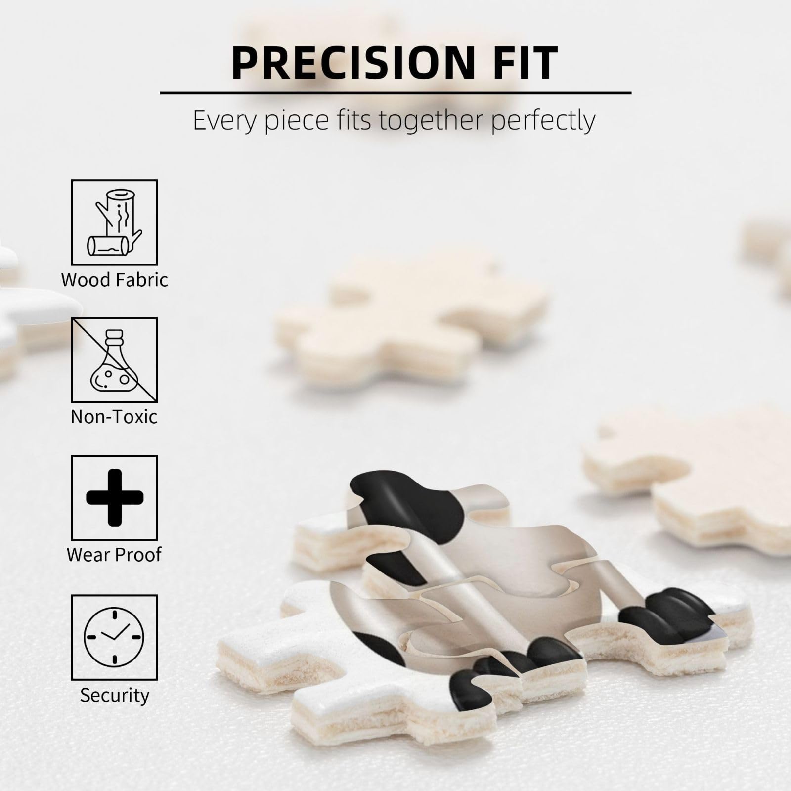 500-Piece Cartoon Milk Cow Wooden Jigsaw Puzzle for Adults - Personalized Photo Puzzle, Classic Family Game (20.4