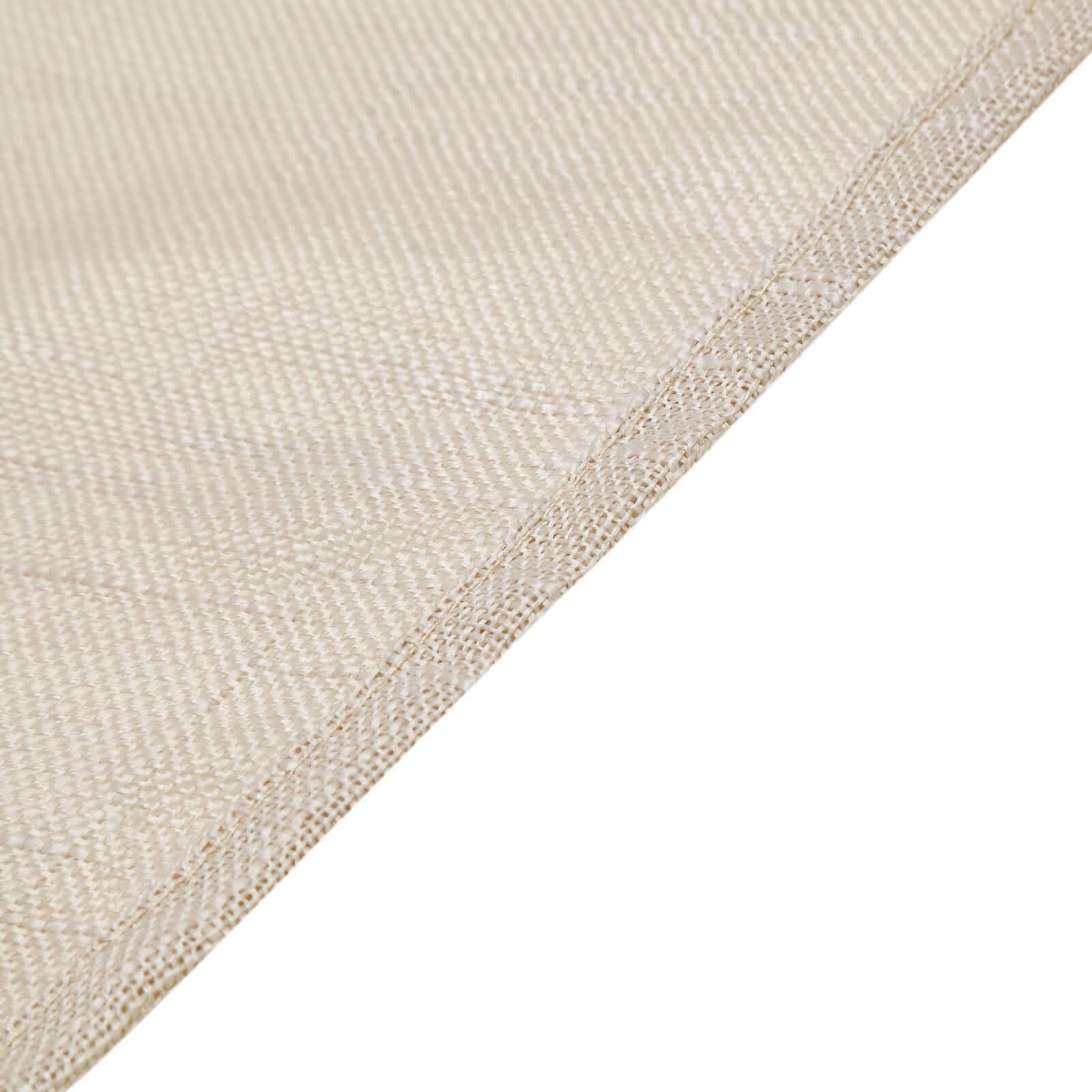 Efavormart 5 Pack Beige 20x20 Inch Premium Faux Linen Napkins - Slubby Textured, Wrinkle Free, Soft & Durable - Perfect for Weddings, Parties, and Fine Dining
